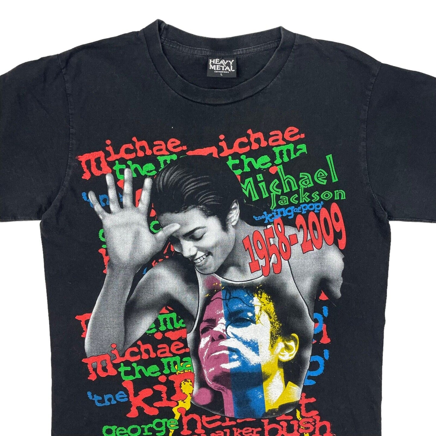 00’s Michael Jackson T-Shirt Mens Large Multicoloured Graphic Print