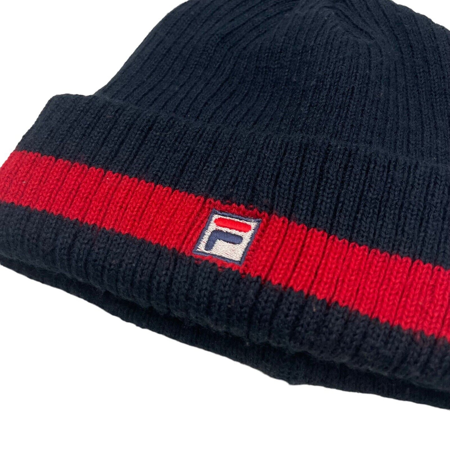 Vintage Fila Beanie Navy Blue And Red OSFA Embroidered 90’s Made In England