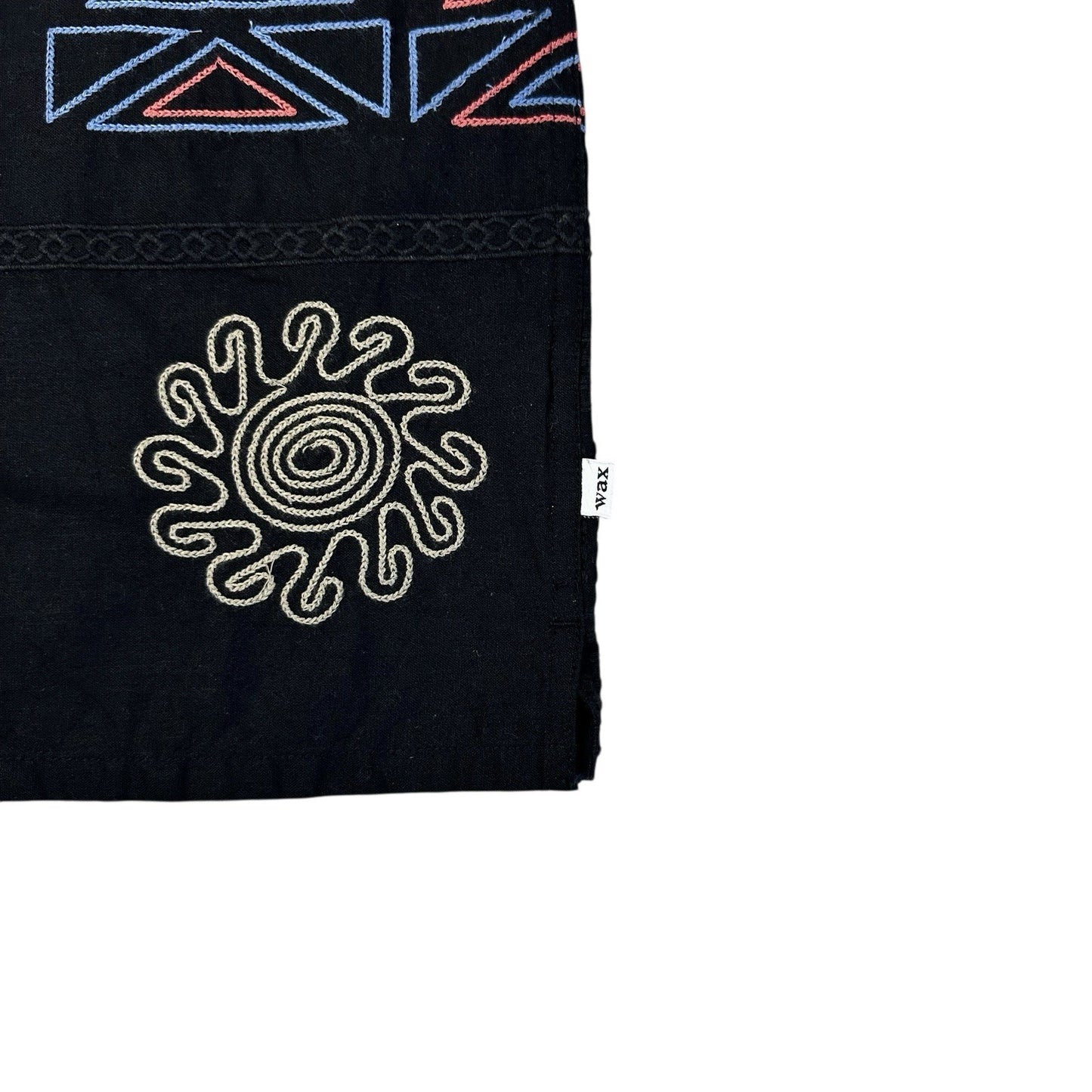 Wax London Didcot Shirt Navy Blue Embroidered Design Men’s Medium