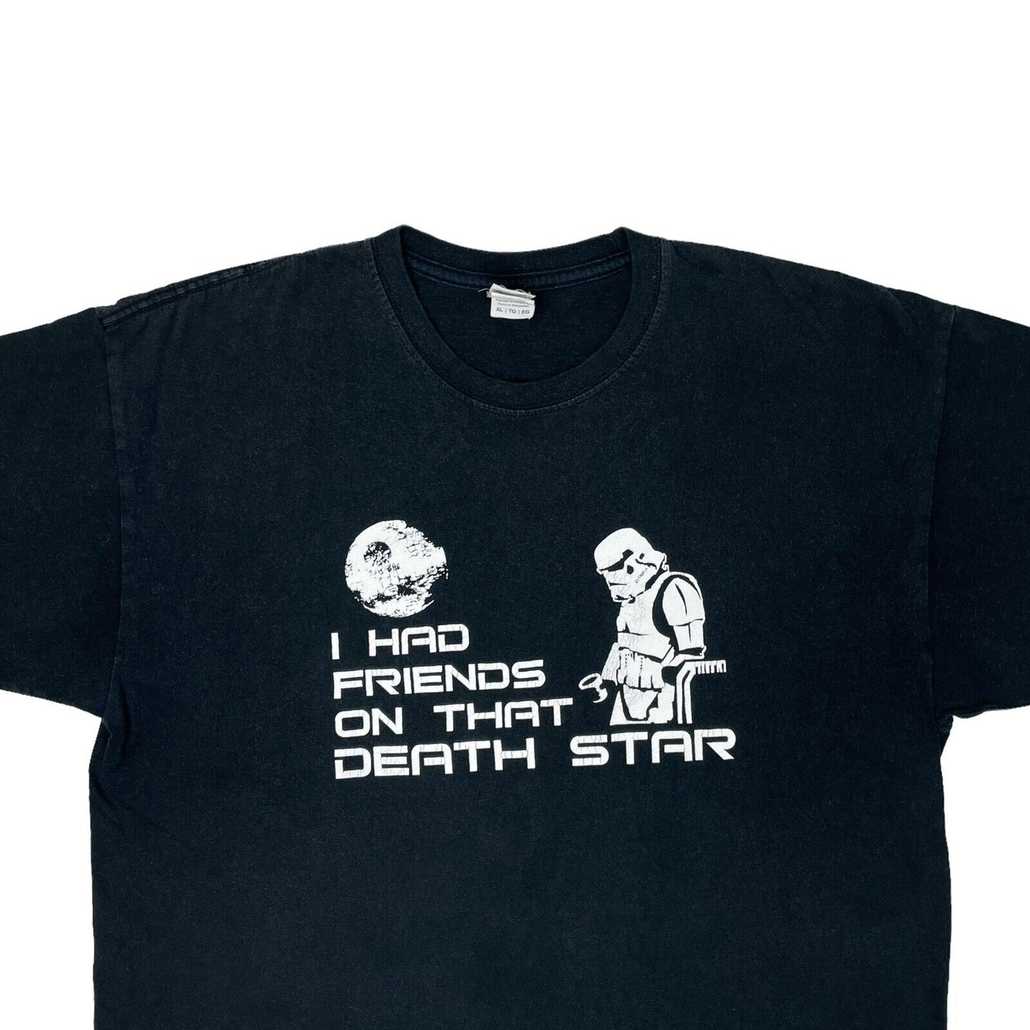 00’s Star Wars Spoof T-Shirt Black Men's XL Death Star Storm Trooper