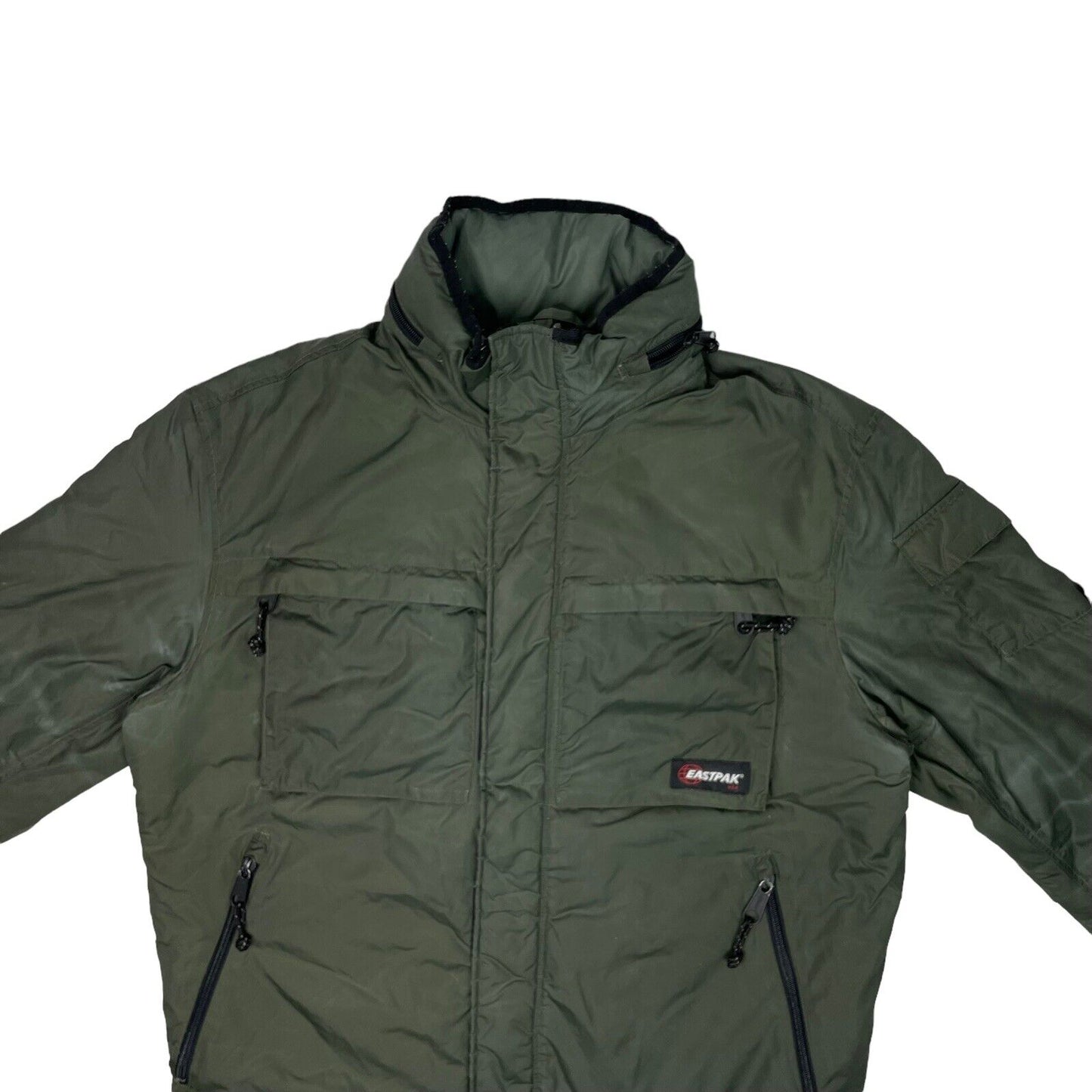 Vintage Eastpak Padded Jacket Khaki Green Mens XXL