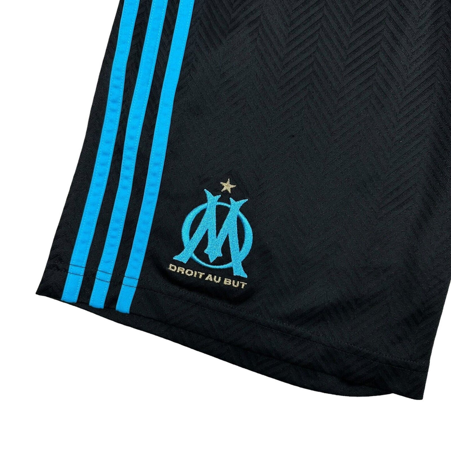 14-15 Marseille Football Shorts Adidas Mens Small Black Third Kit Soccer Shorts