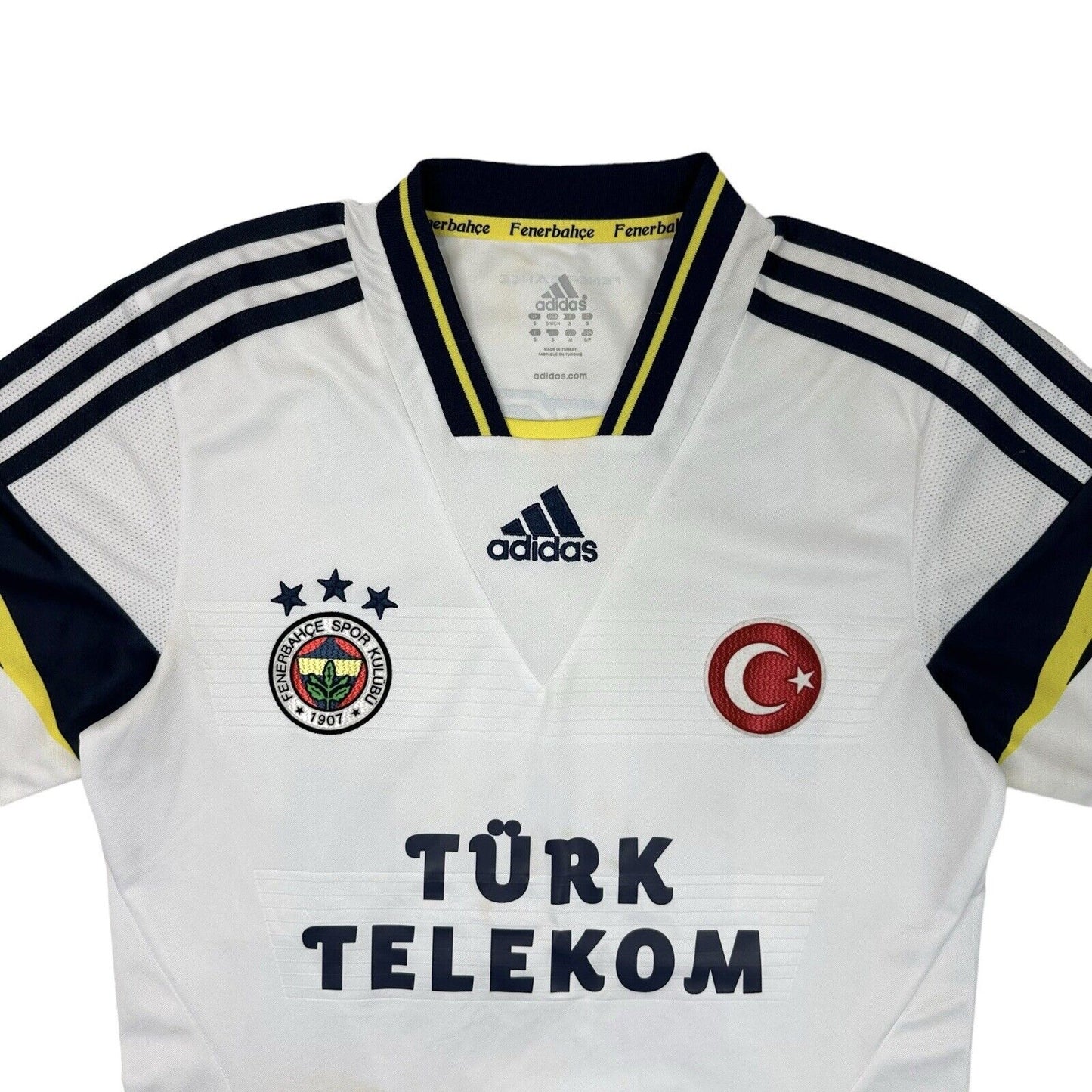 13-14 Fenerbahce Adidas Shirt Mens Small Away Top White Turkey Football