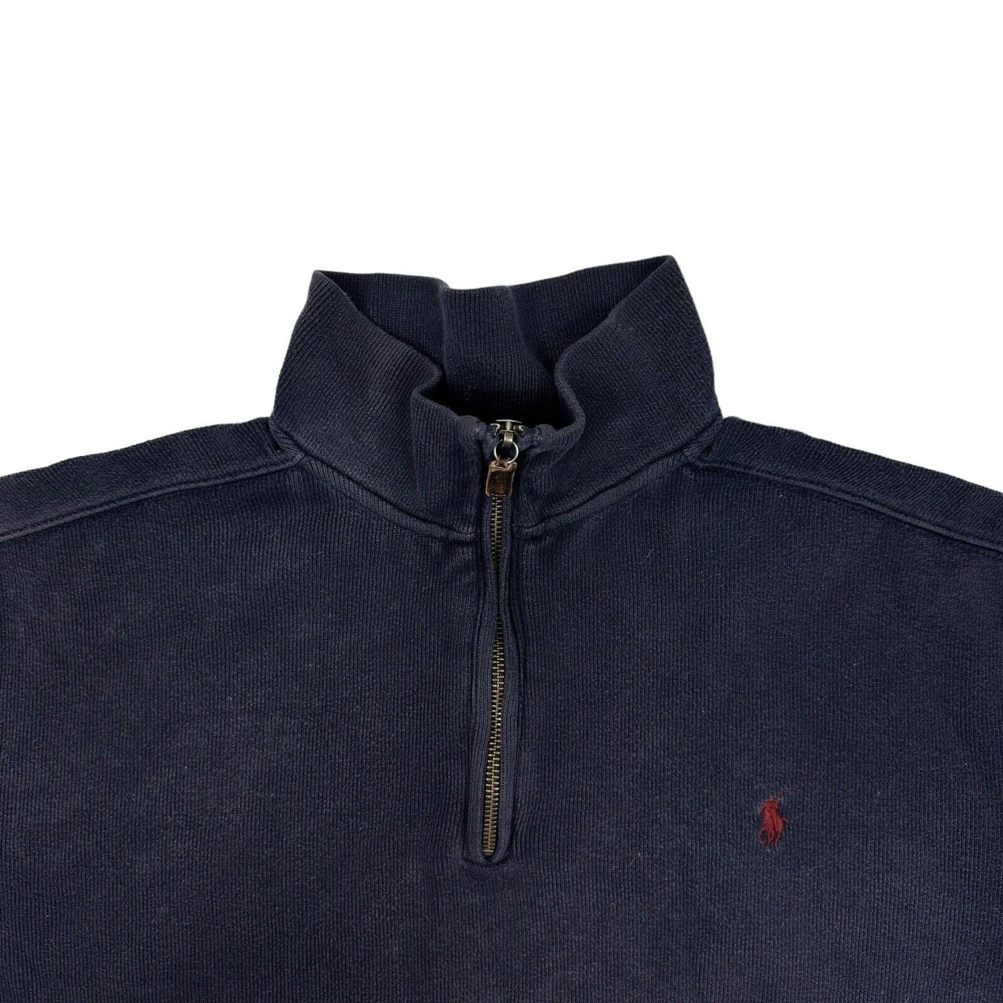 Vintage Polo Ralph Lauren Quarter Zip Jumper Navy Blue Mens XL