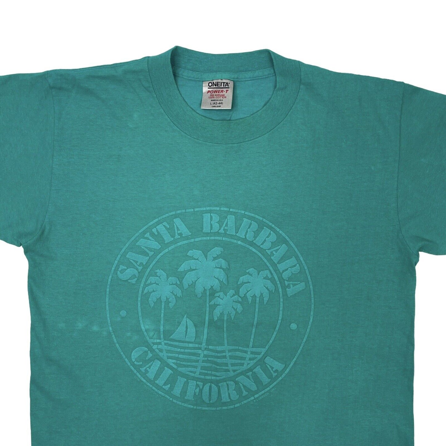 Vintage Santa Barbara California T-Shirt Mens Large Made In USA 80’s Oneita