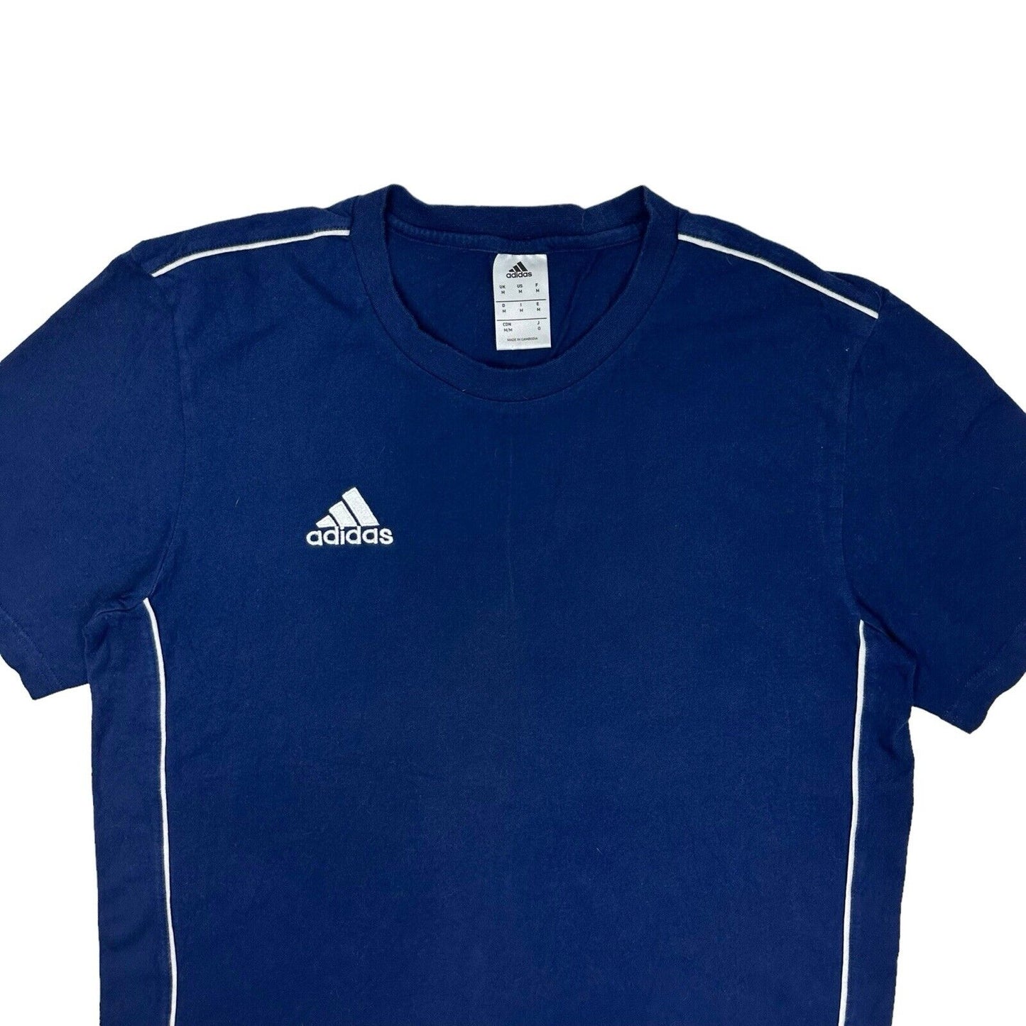 Adidas Navy Blue T-Shirt Embroidered Logo Mens Medium Retro Style