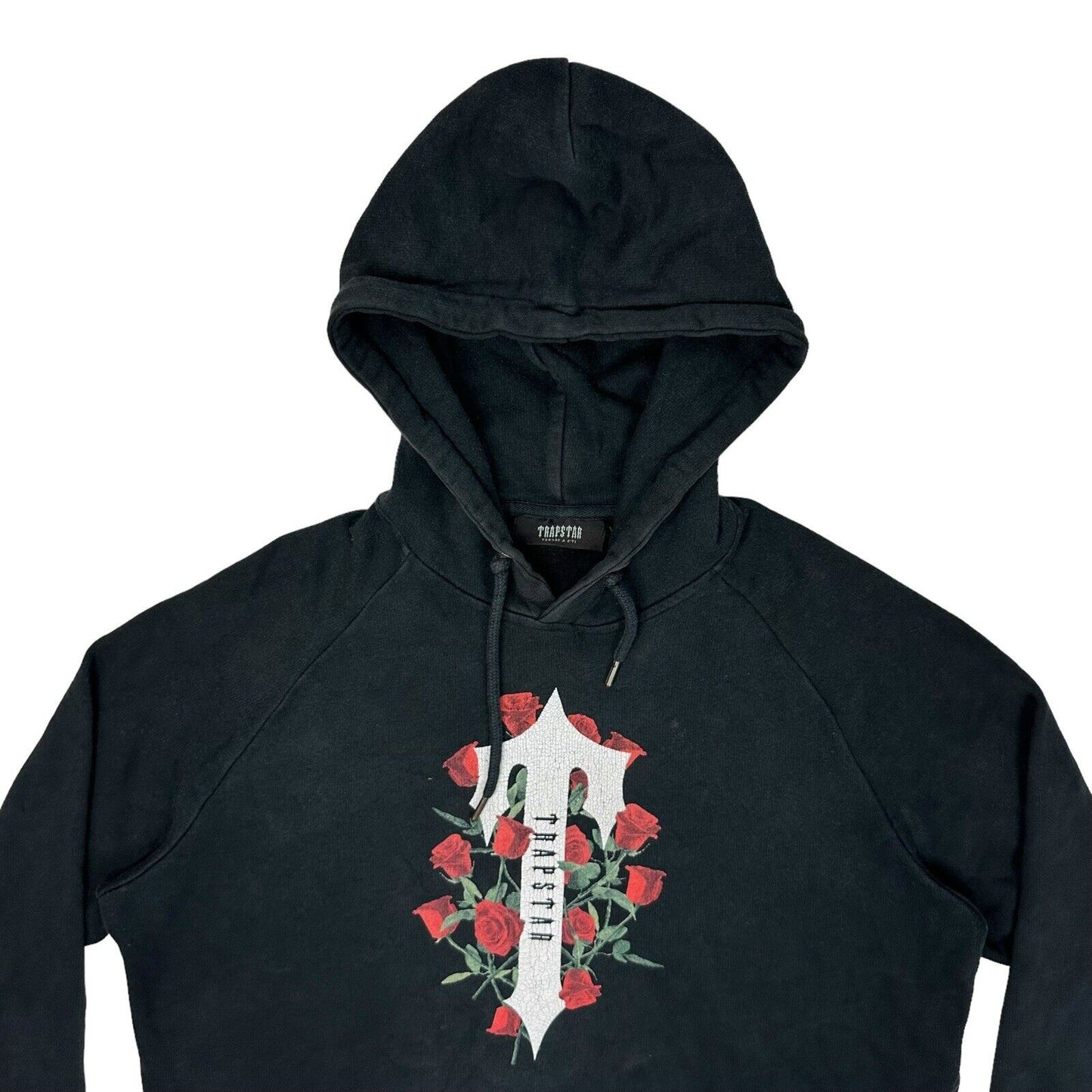 Trapstar Rose Logo Hoodie Mens Large Black Graphic Print