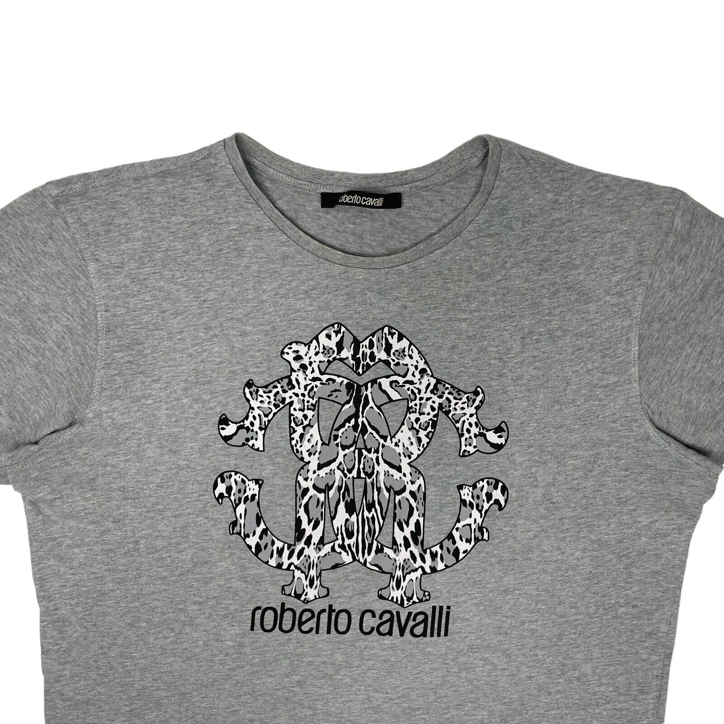 Roberto Cavalli Logo T-Shirt Grey Mens XXL