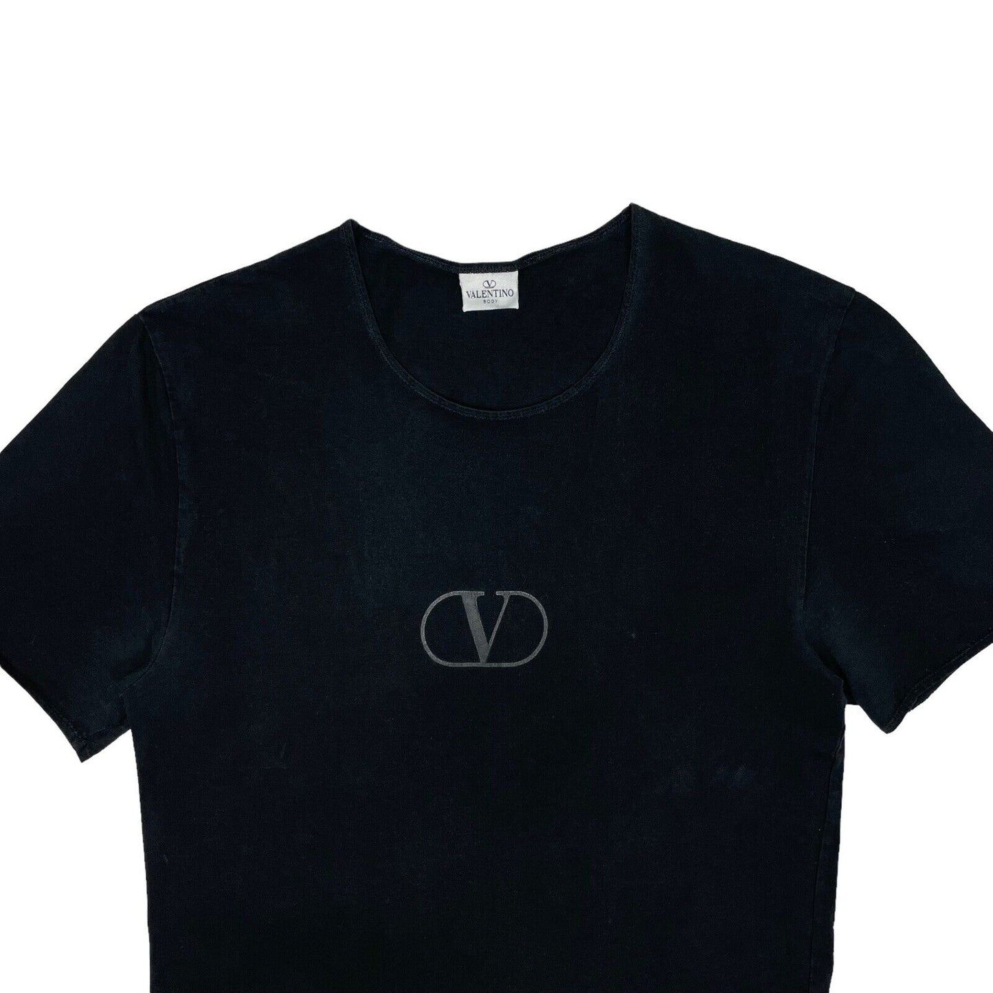 Vintage Valentino Body Slim Fit T-Shirt Mens Small Black Made In Italy