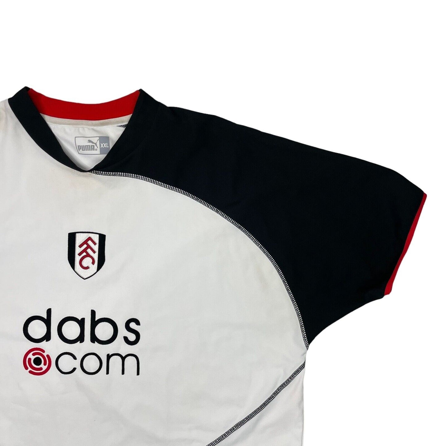 Vintage 03-04 Fulham Football Jersey Puma Mens XXL White Home Kit Soccer Shirt