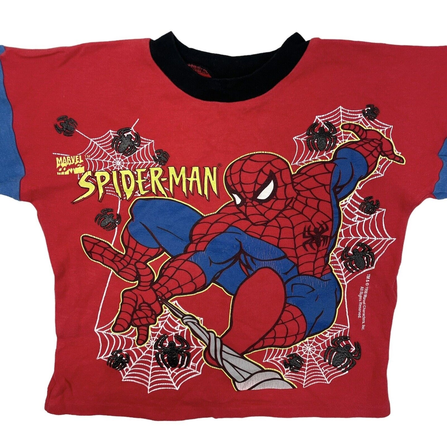 Vintage Marvel Spider-Man Crew Neck Jumper Youth Age 6-7 Multicoloured