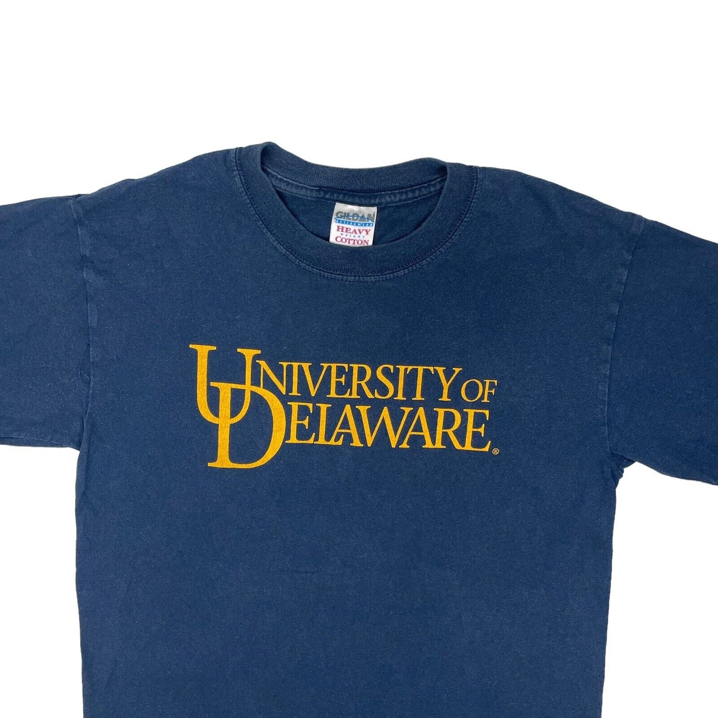 Vintage Delaware University T-Shirt Navy Blue Mens Small Graphic Print