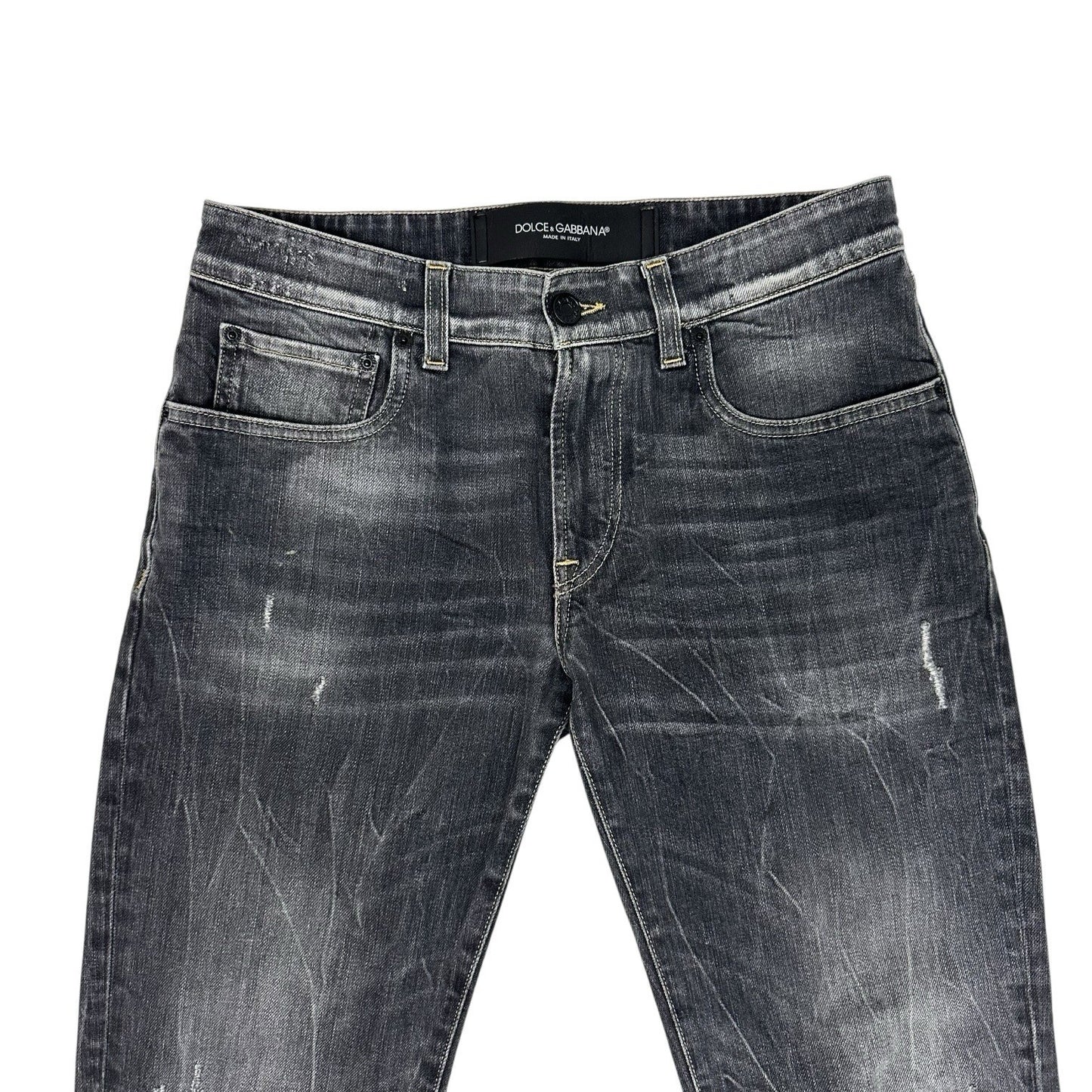Dolce And Gabbana Jeans IT44 Men’s Black Denim Made In Italy Slim Fit Distressed