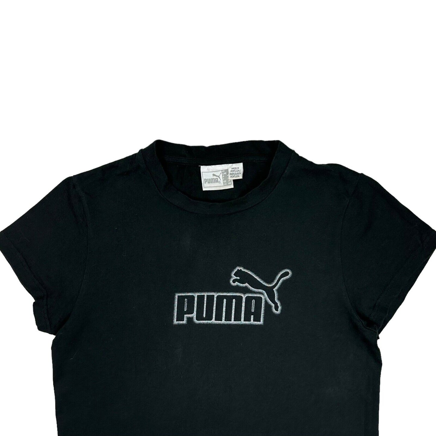 Vintage Puma Logo T-Shirt Black Womens Large