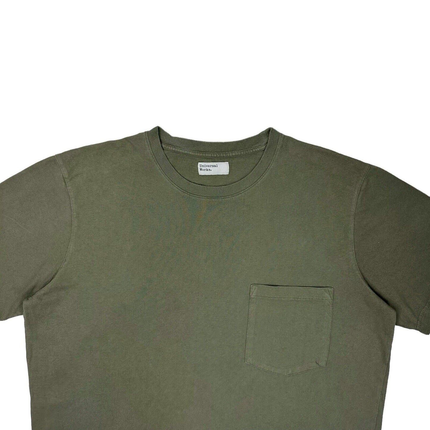 Universal Works Pocket Tee Mens Large Olive Green Made In Portugal