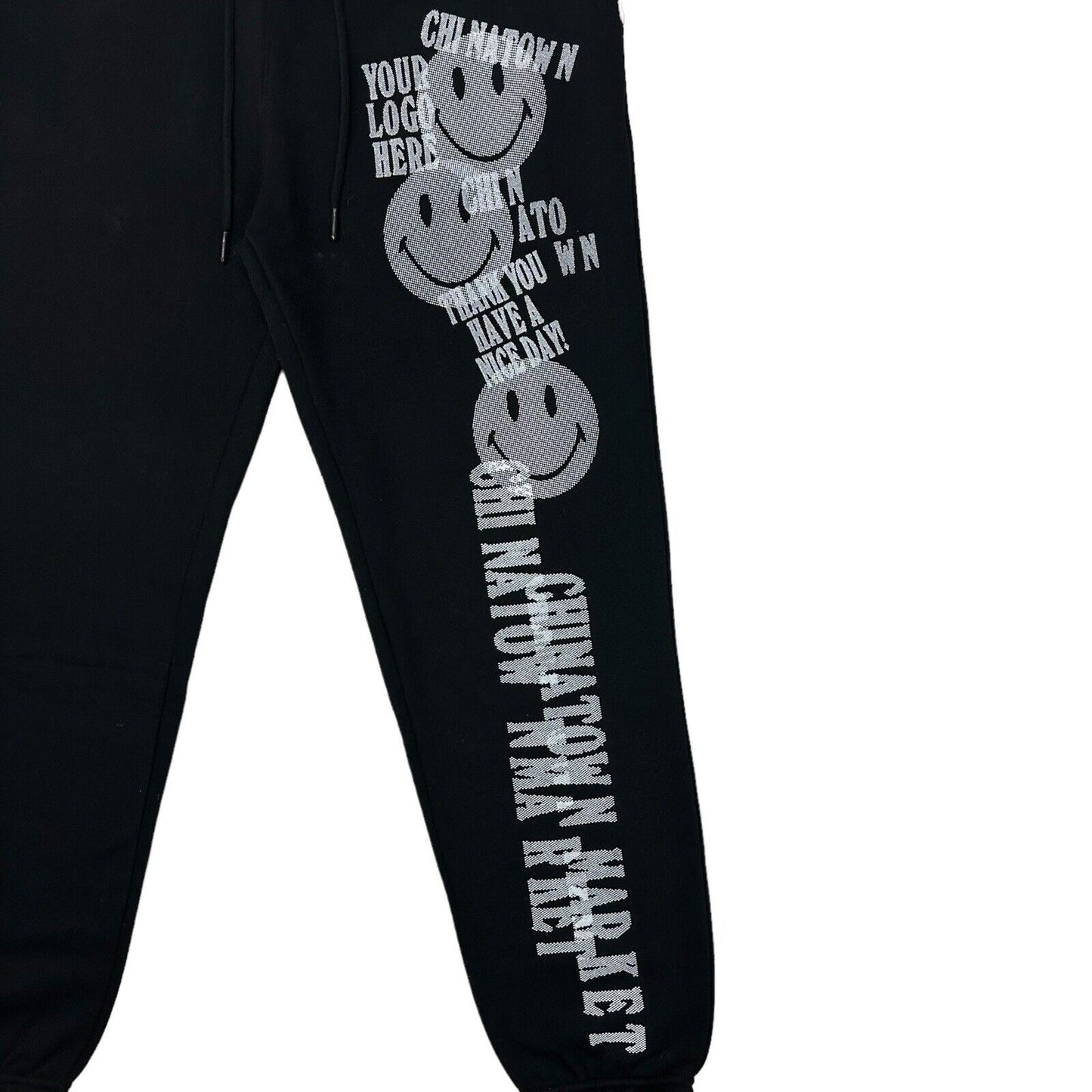 NWT Chinatown Market Smiley Inkjet Joggers Black Men’s Medium Graphic Print