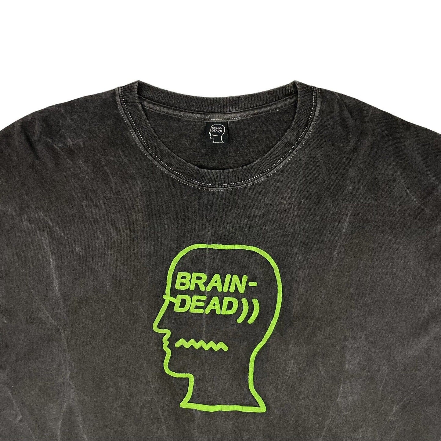 SS20 Brain Dead Vehicle T-Shirt Long Sleeve Faded Black Mens Large Puff Print