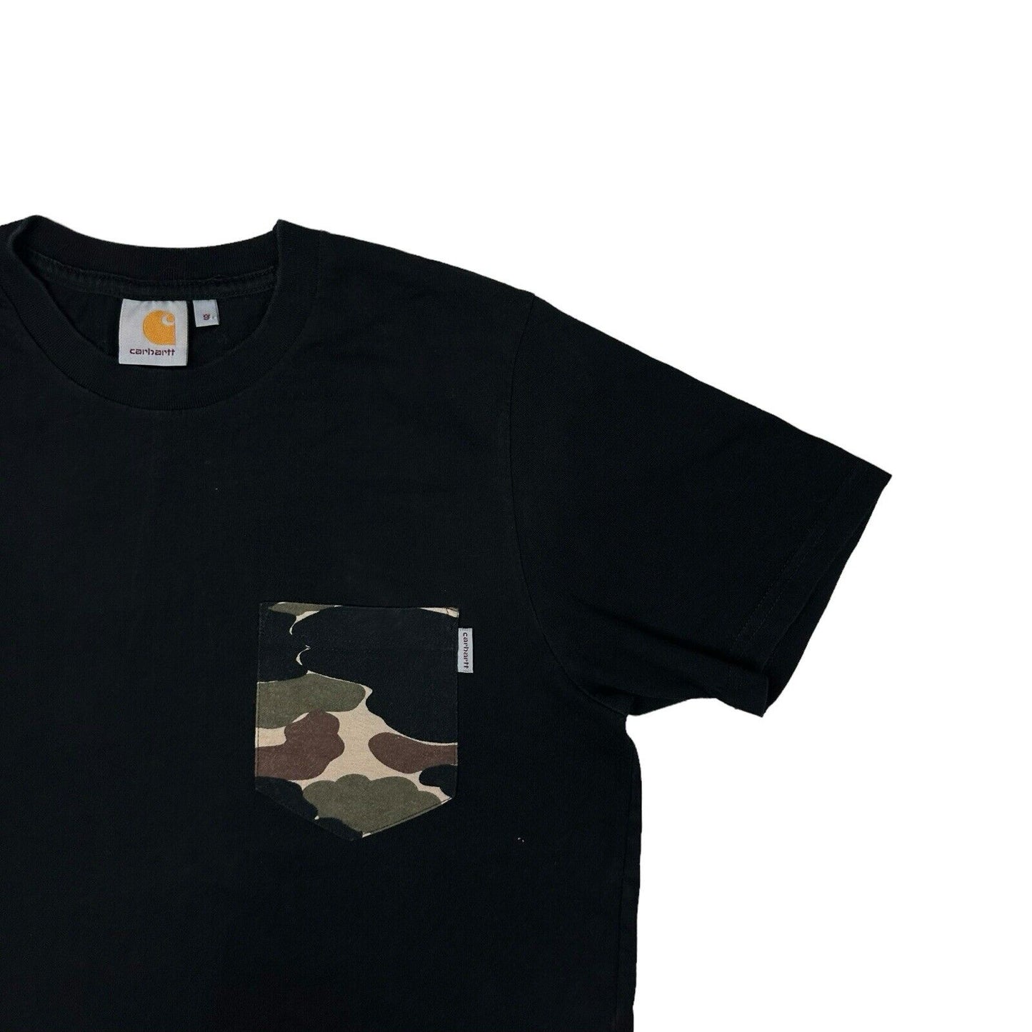 Carhartt Short Sleeve Camo Pocket T-Shirt Mens Small Black