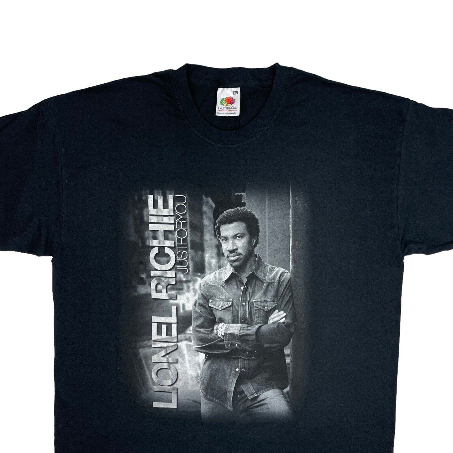 00’s Lionel Richie Just For You Europe Tour T-Shirt Mens XL Black 2004