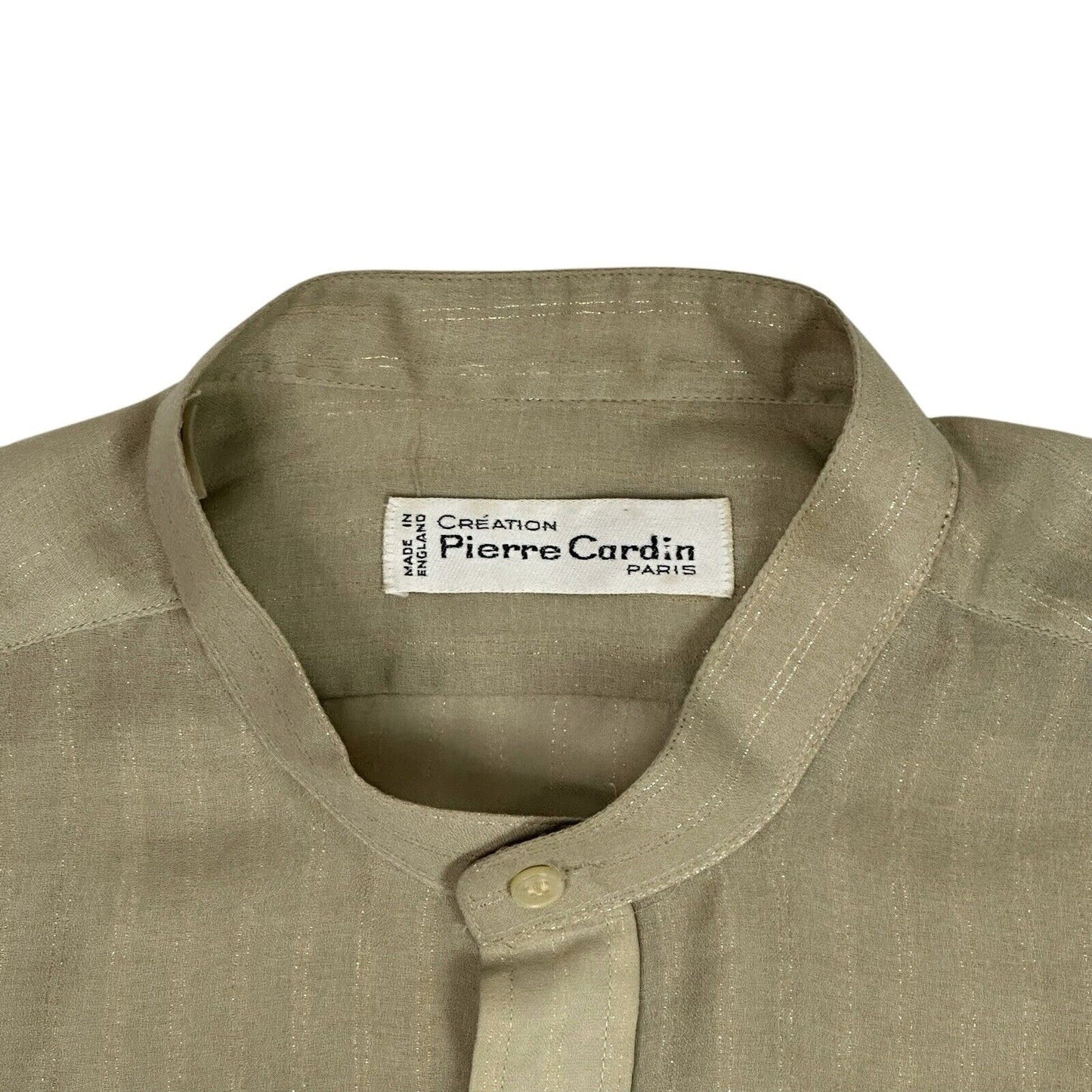 80’s Pierre Cardin Vintage Shirt Beige And Gold Stripe Stitch