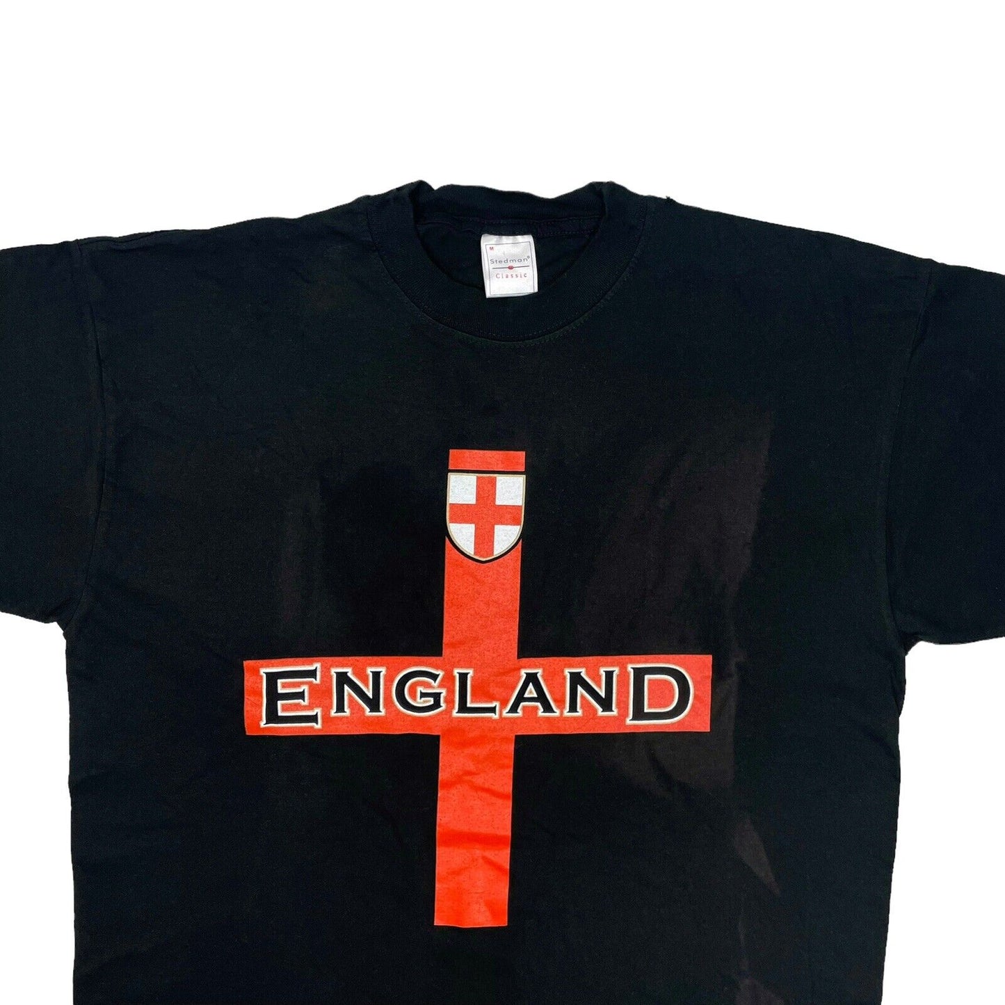 Vintage England T-Shirt Mens Medium Black Football Graphic Print