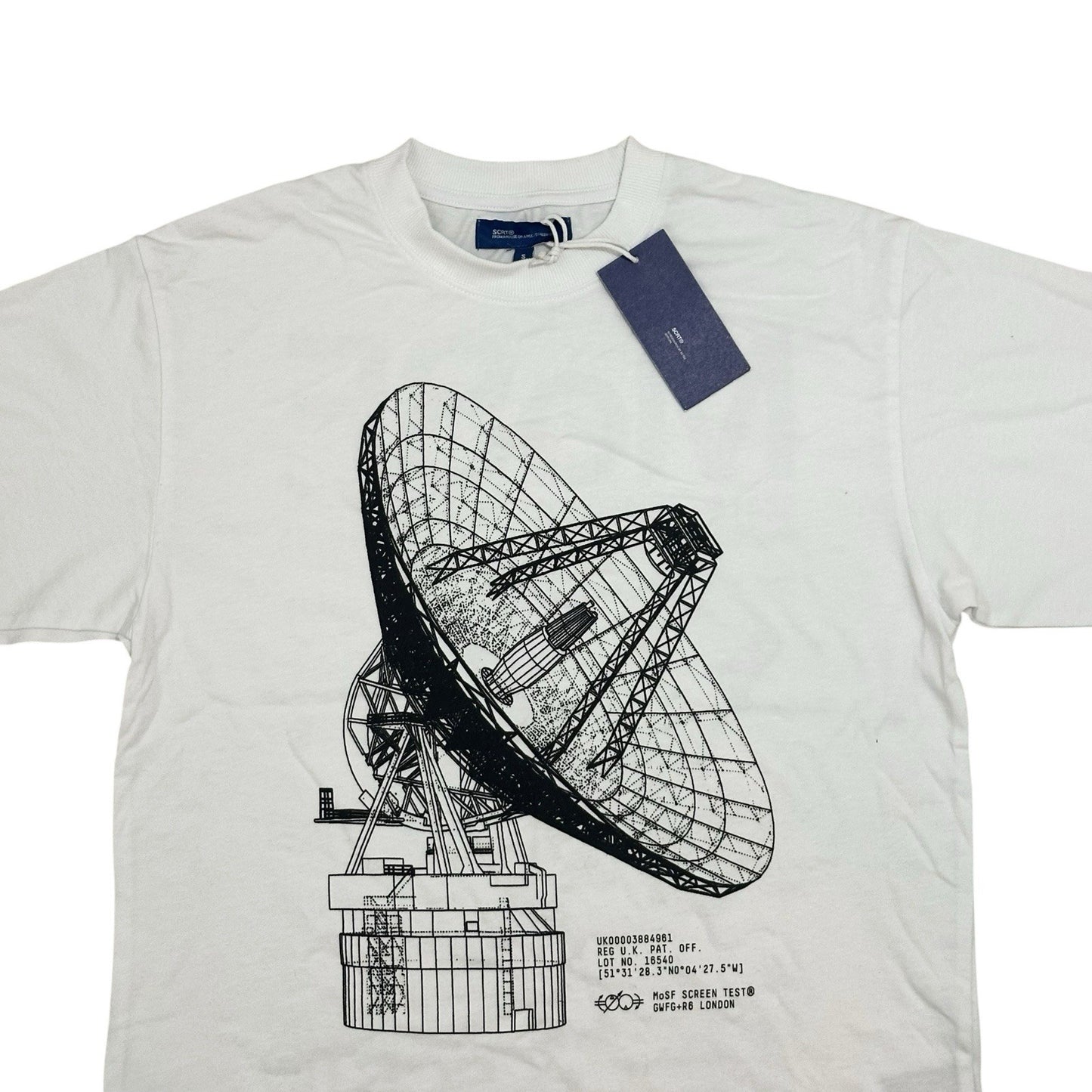 NWT SCRT x Nothing MOSF T-Shirt Men’s Small White Boxy Fit Graphic Print