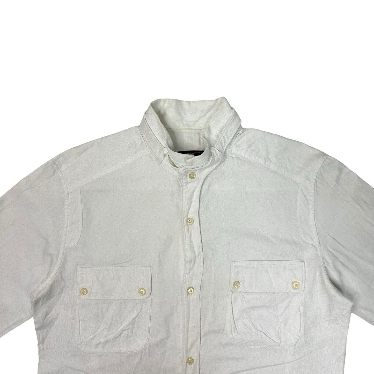 Vintage Neil Barrett Shirt Mens Large Made In Italy Long Sleeve White Distressed