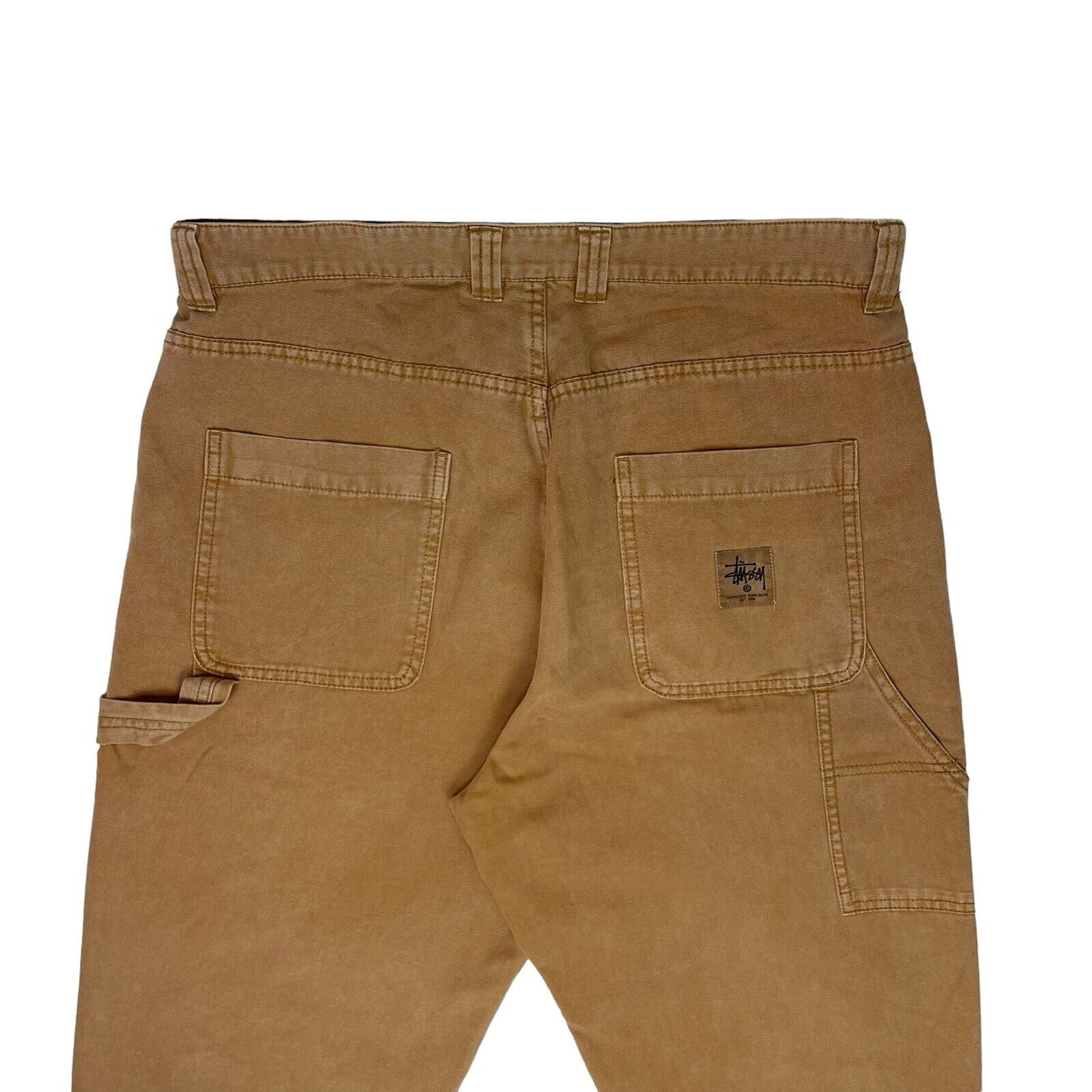 Stussy Washed Canvas Work Pant Gold Brown Mens 32w 29l