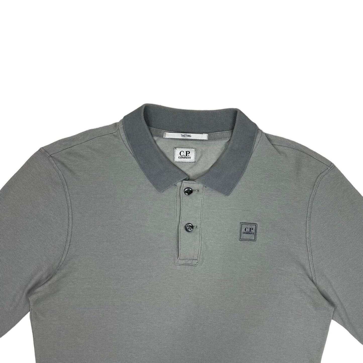 CP Company Long Sleeve Polo Shirt Lightweight Mens Small Grey