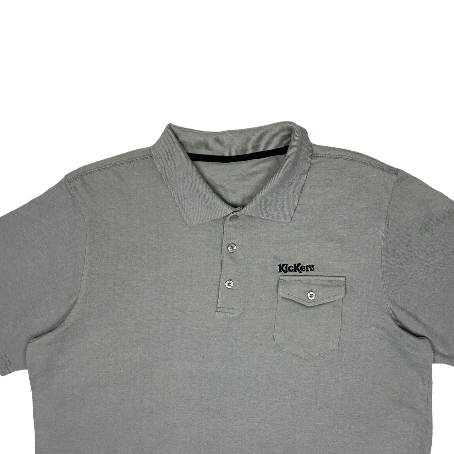 Vintage Kickers Grey Polo Shirt Mens Large Embroidered