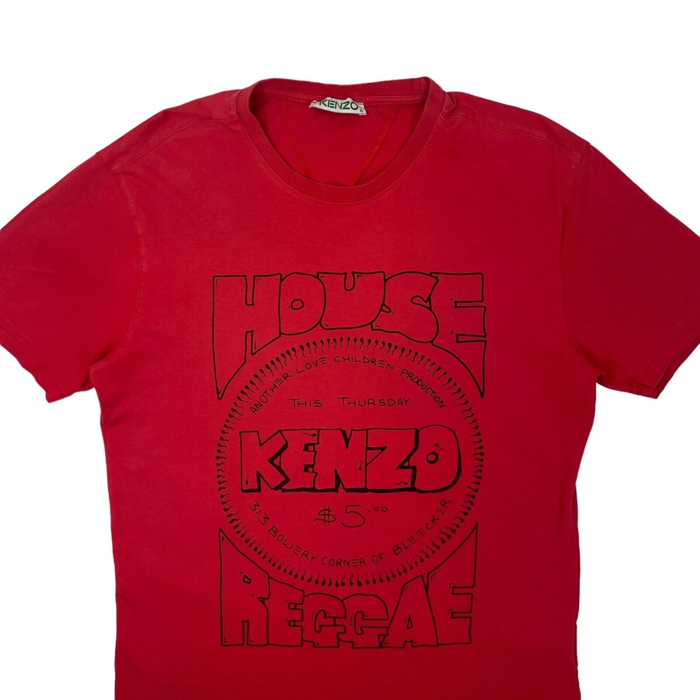 Kenzo Reggae Graphic T-Shirt Red Men’s XL Slim Fit