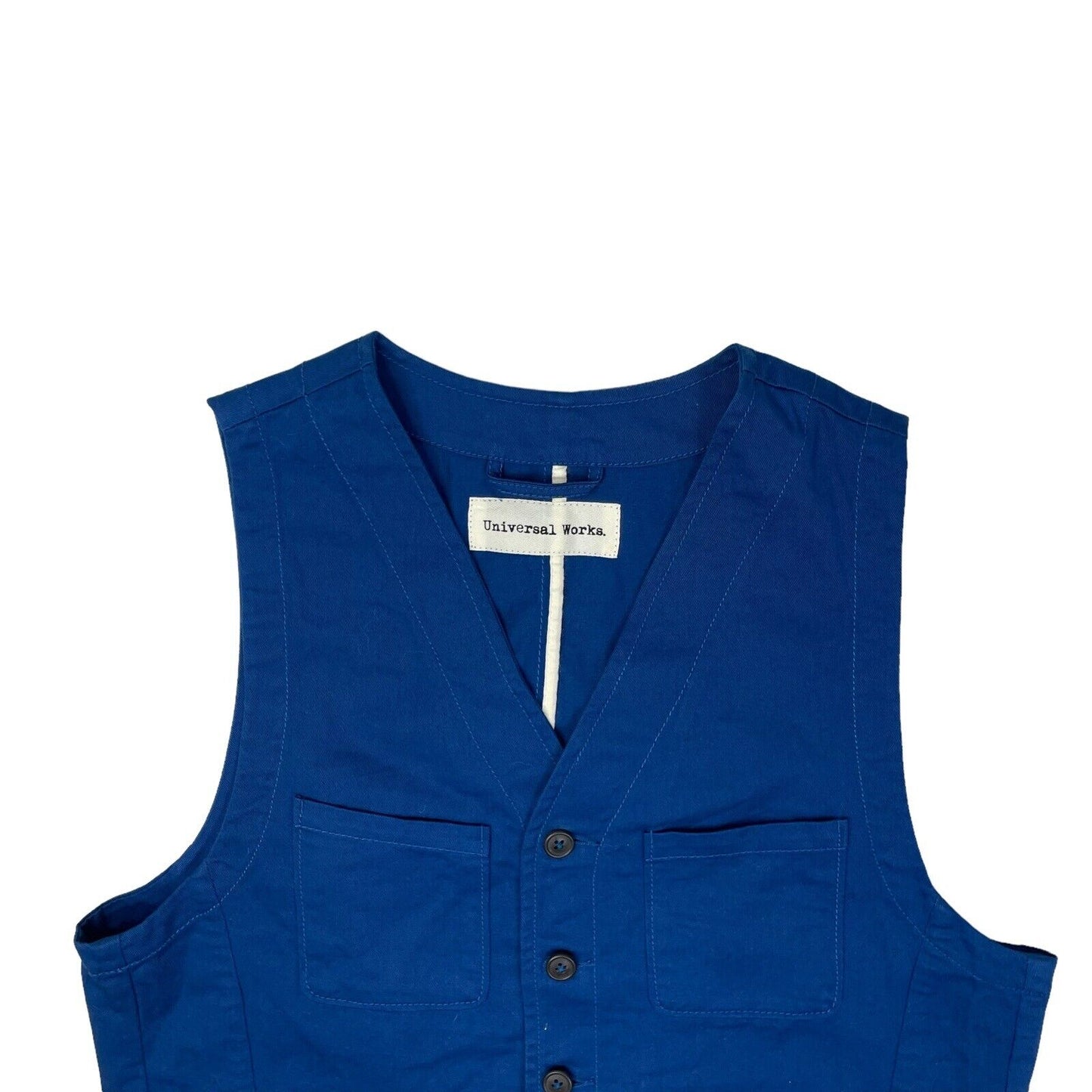 Universal Works Blue Gilet Vest Jacket Mens Small Royal Blue