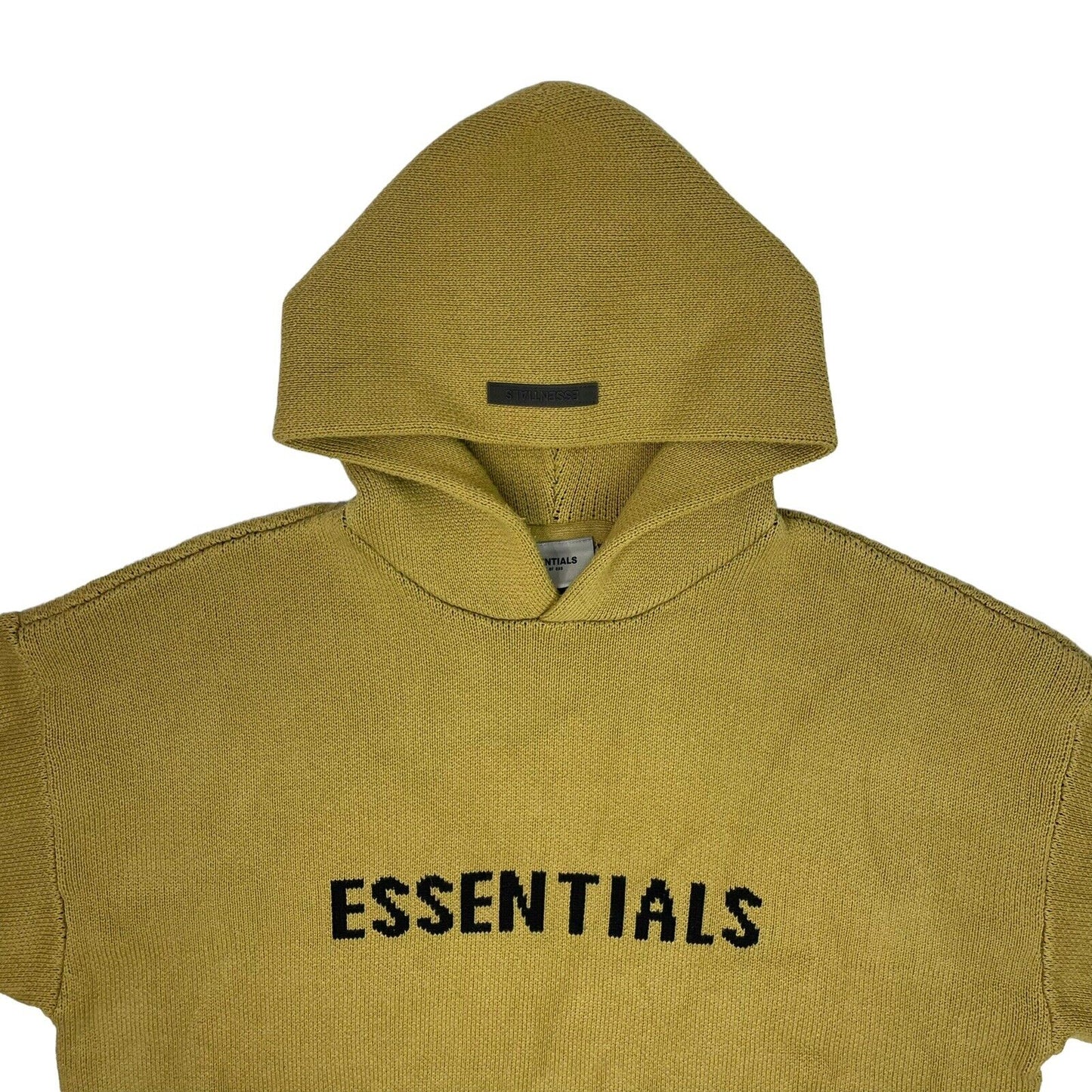 Essentials Fear Of God Knit Pullover Hoodie Mens Large Amber Yellow