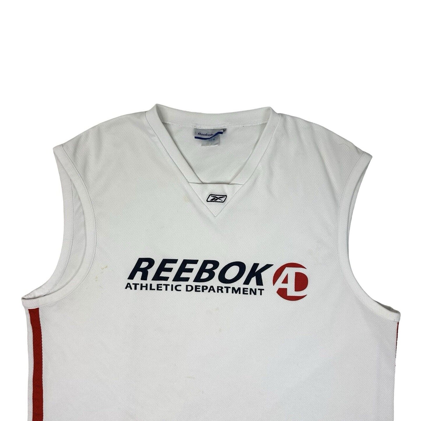 00’s Vintage Reebok Tank Top Mens XL White Mesh Vest