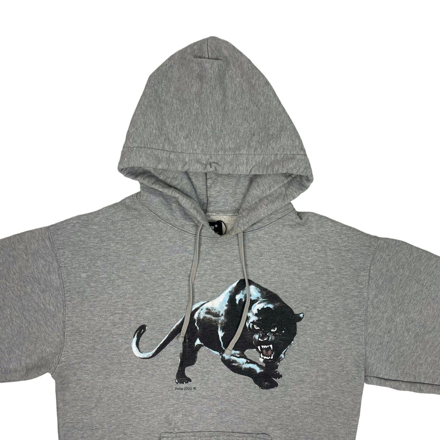 Patta Panther Pull Over Hoodie Mens Small Grey Graphic Print