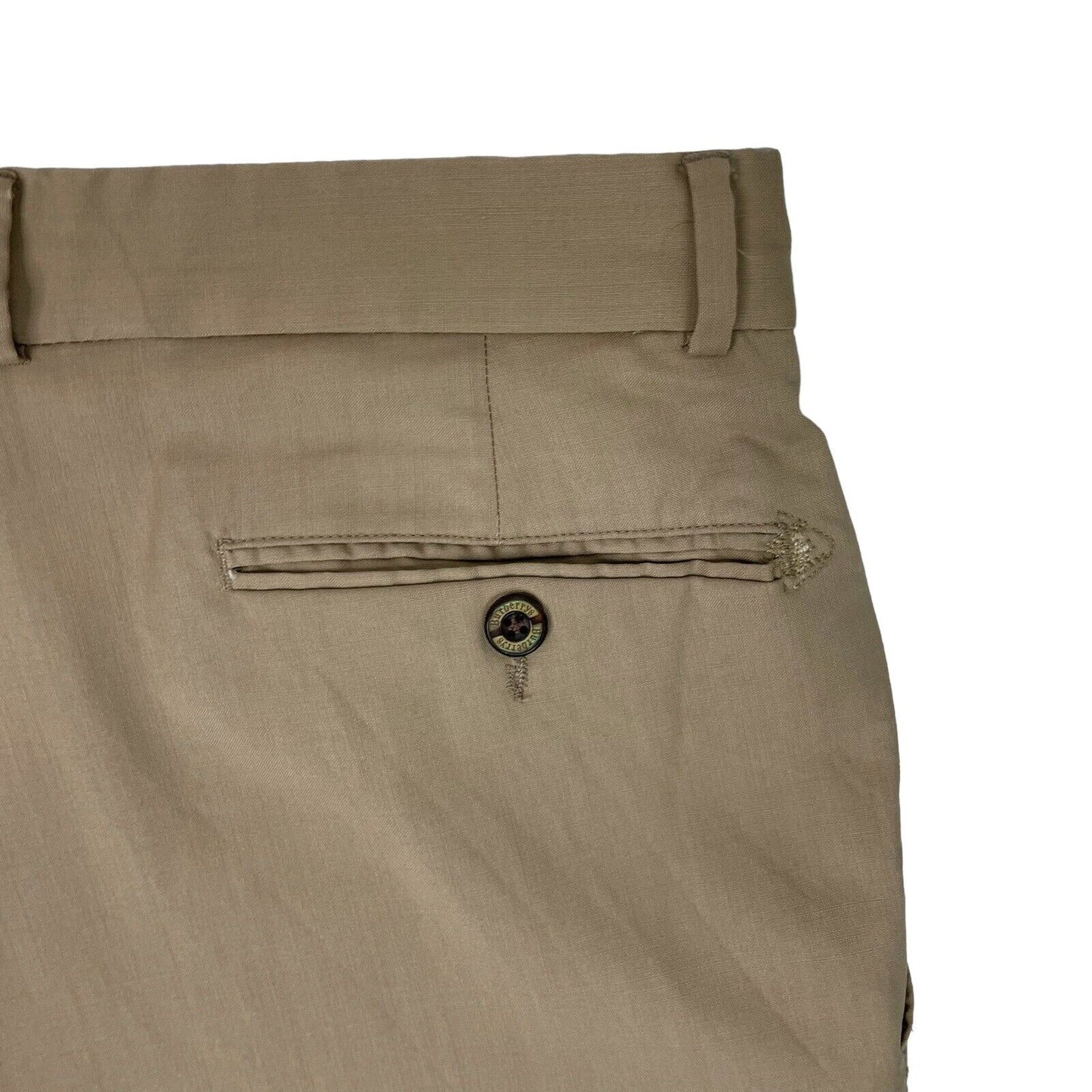 Vintage Burberry Pleated Trouser Mens 34w 29l Beige