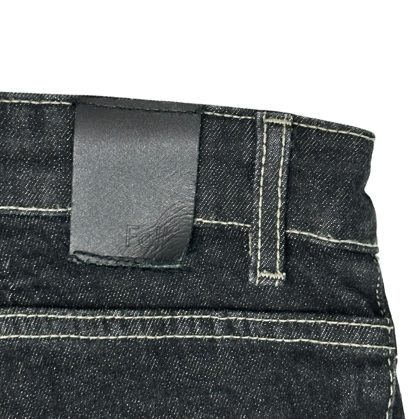 Folk Jeans Mens 34w 33l Slim Fit Selvedge Black Denim