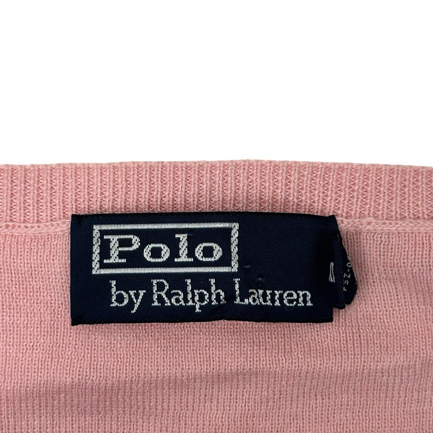 Vintage Polo Ralph Lauren V-Neck Vest Jumper Pink Mens XL Cotton