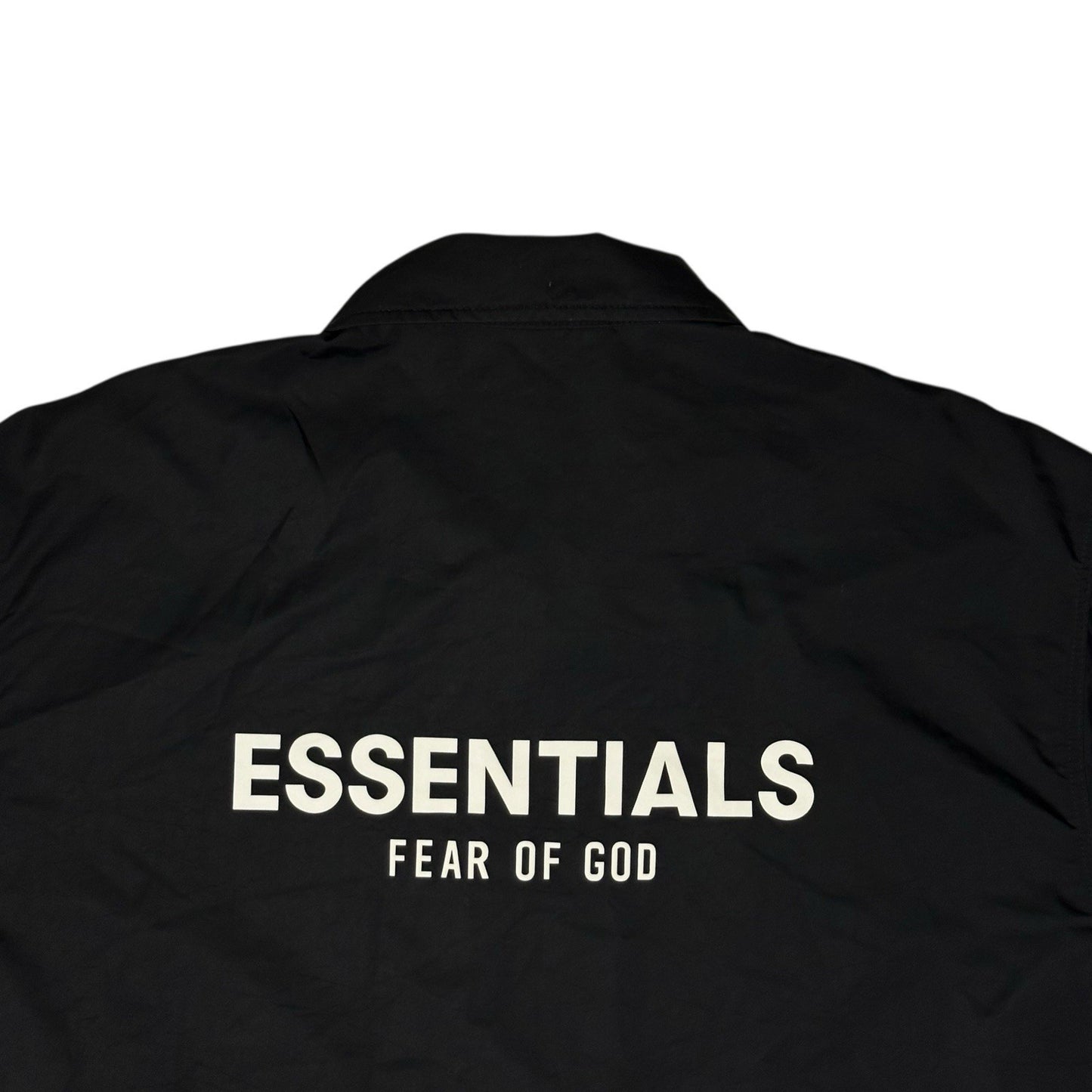 SS21 Essentials Fear Of God Coach Jacket Black Men’s Large Reflective