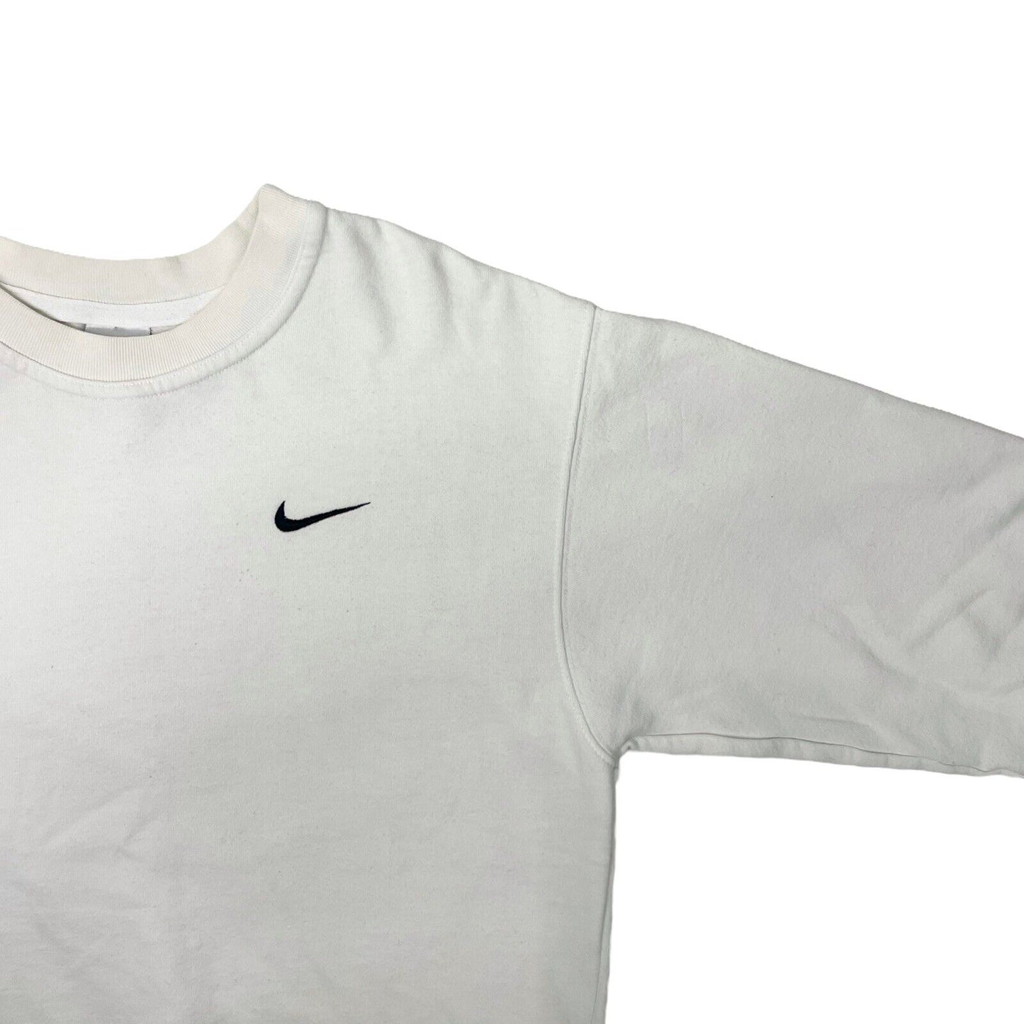 Vintage Nike Crew Neck Jumper Mens Small White Embroidered 90’s