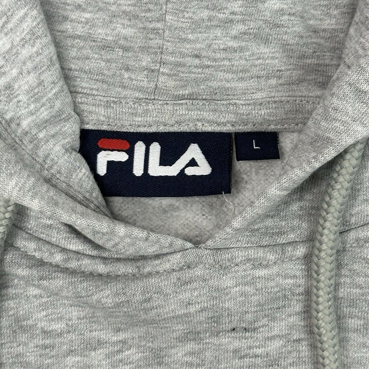 Vintage Fila Logo Hoodie Mens Large Embroidered Grey