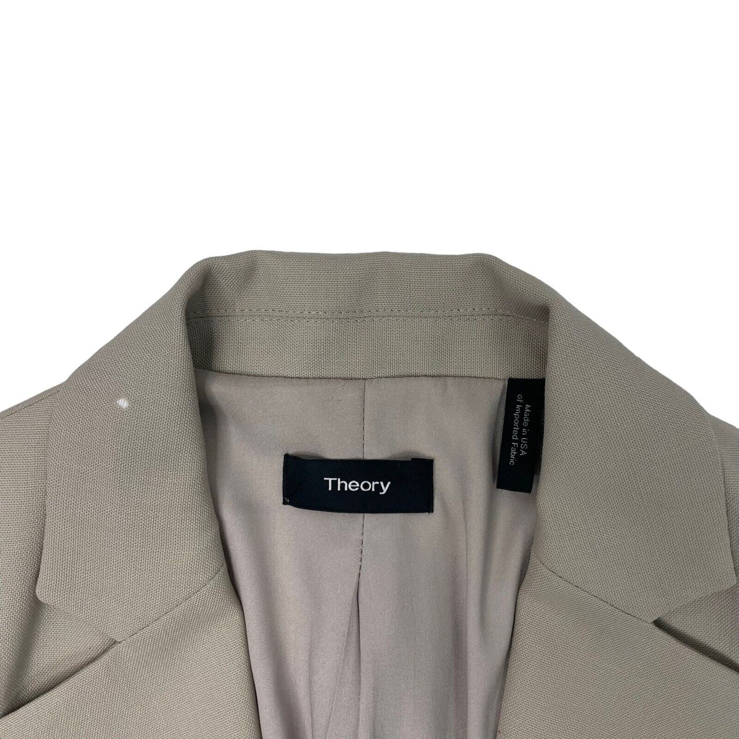 Theory Wool Blazer Jacket Womens Small Ivory Made In USA