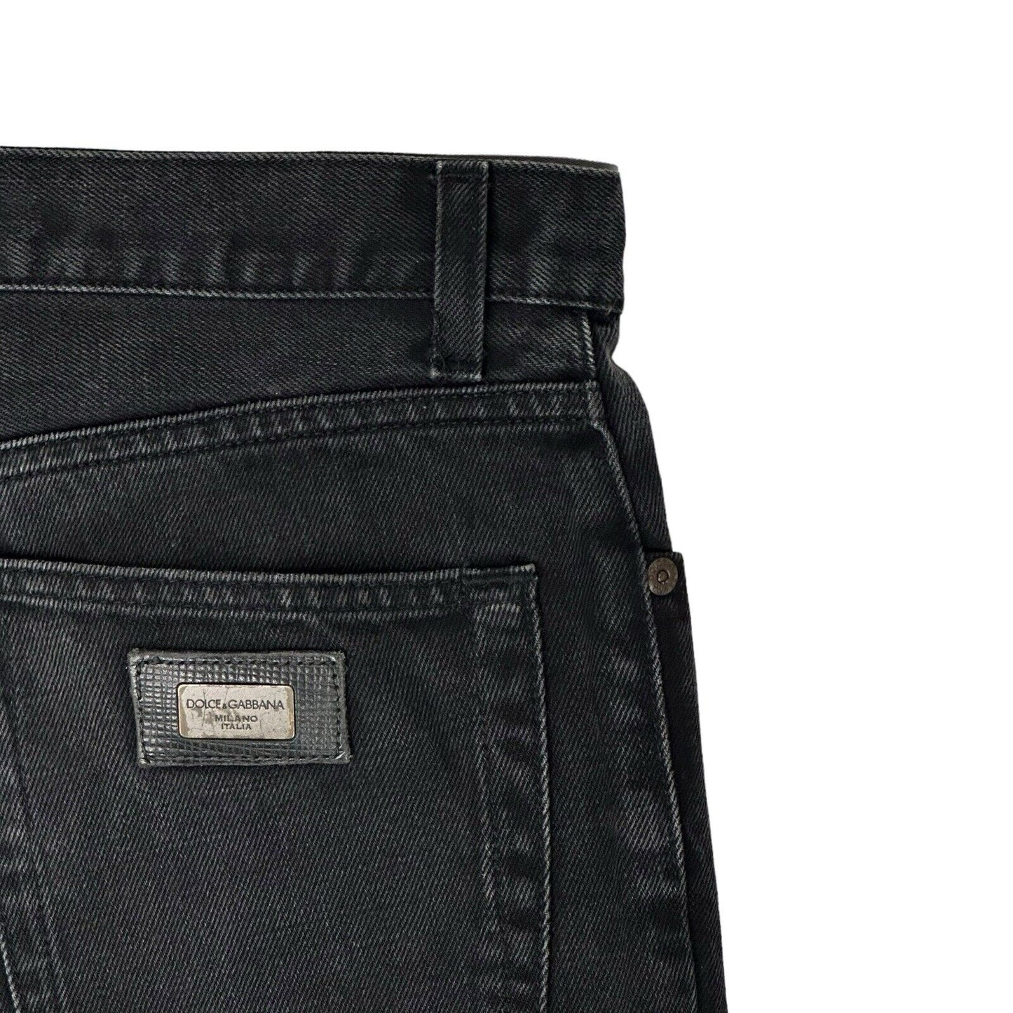 Dolce And Gabbana Plaque Skinny Jeans Mens 34w 33l Black Denim Made In Italy