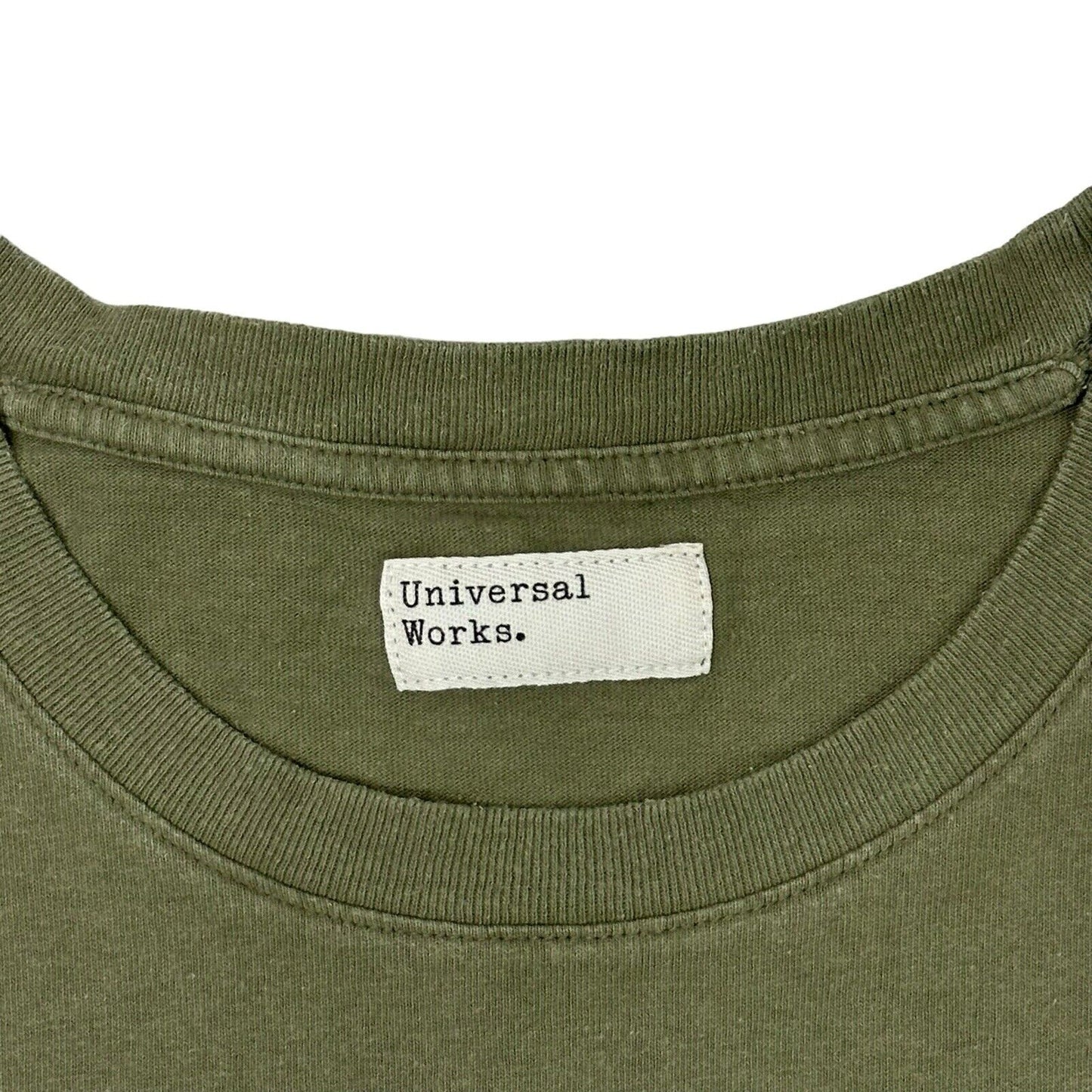 Universal Works Pocket Tee Mens Large Olive Green Made In Portugal