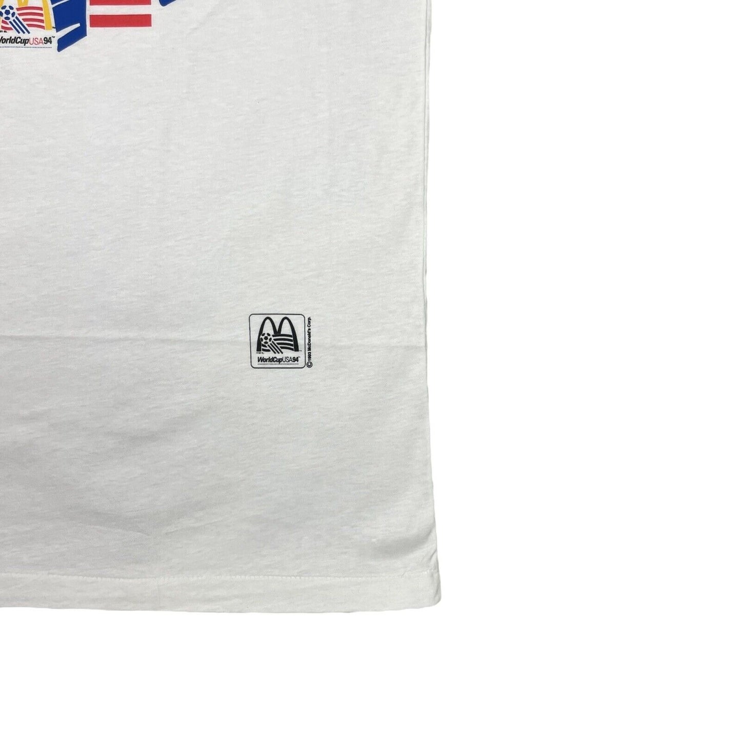 Vintage 1994 World Cup USA XL White T-Shirt McDonalds Sponsor Single Stitch