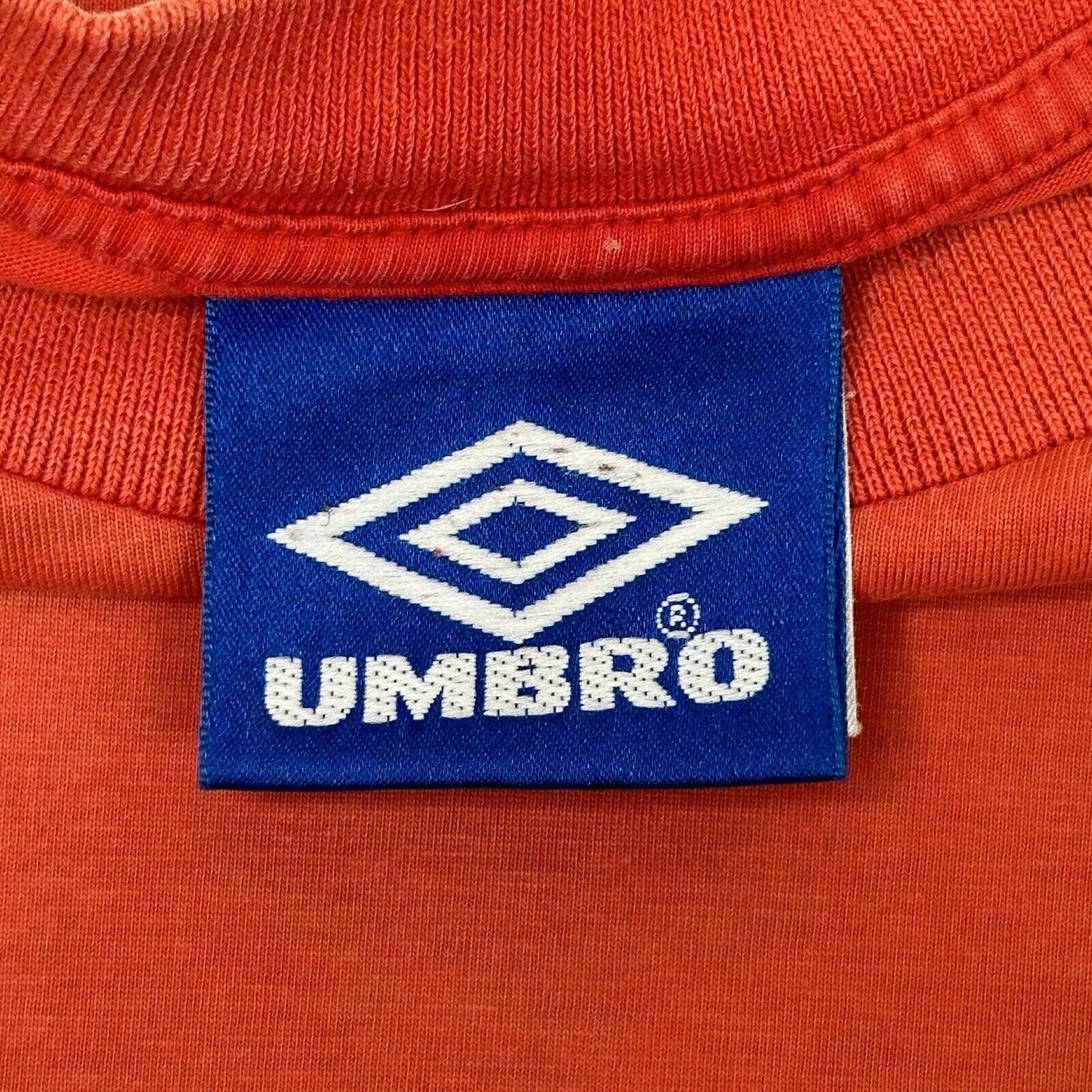 Vintage Umbro T-Shirt Embroidered Logo Mens Large Red 90's Sportswear