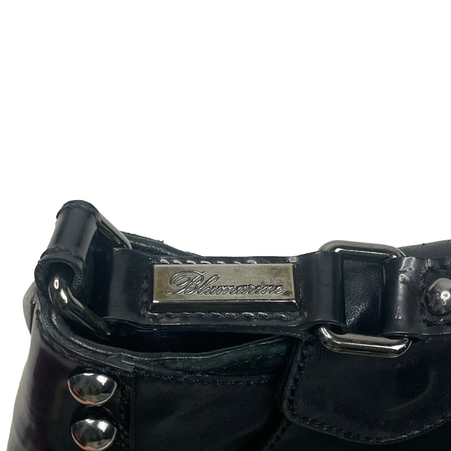 Vintage Blumarine Studded Black Leather Hand Bag