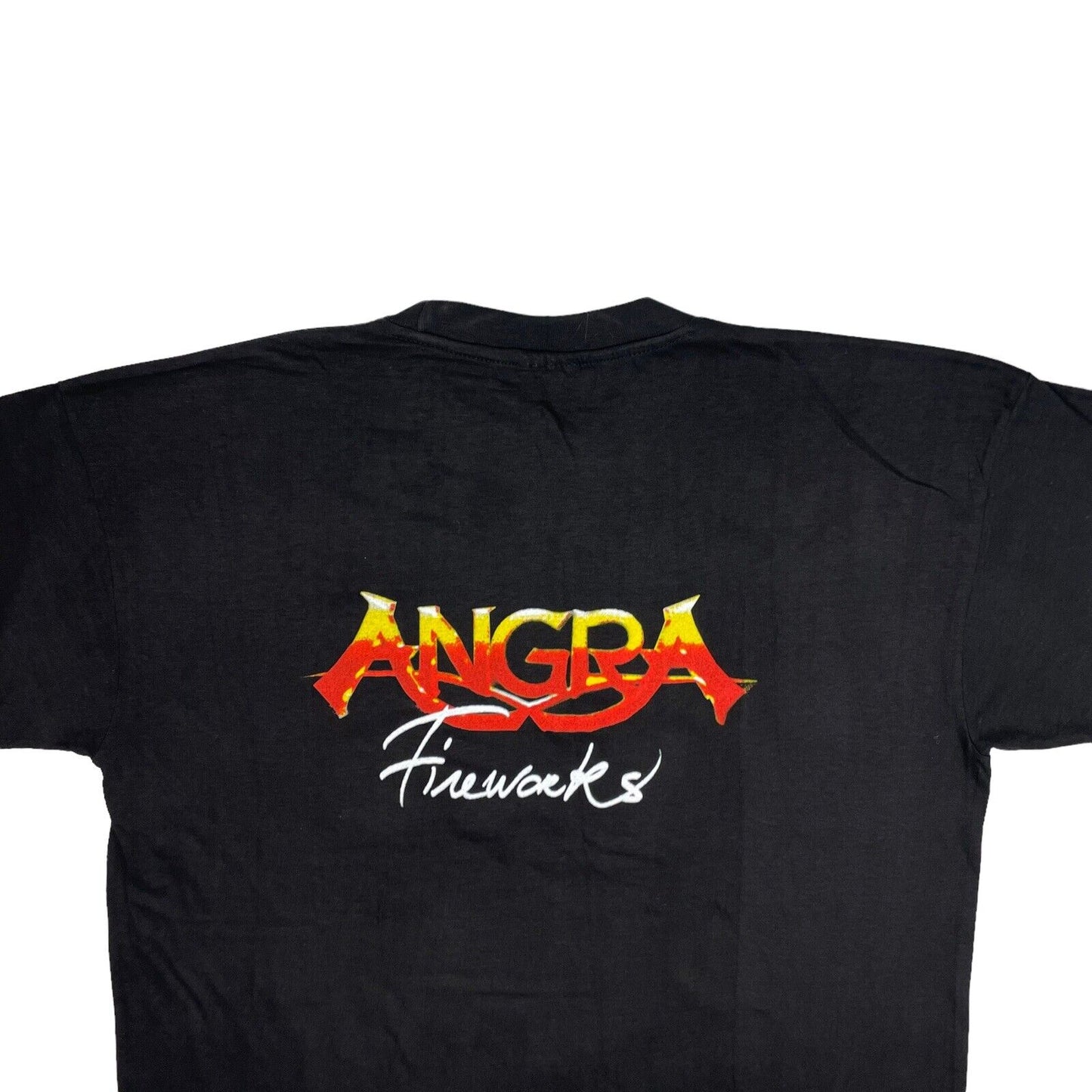 90’s Angra Fireworks T-Shirt Mens XL Black Deadstock Empire Made In Italy