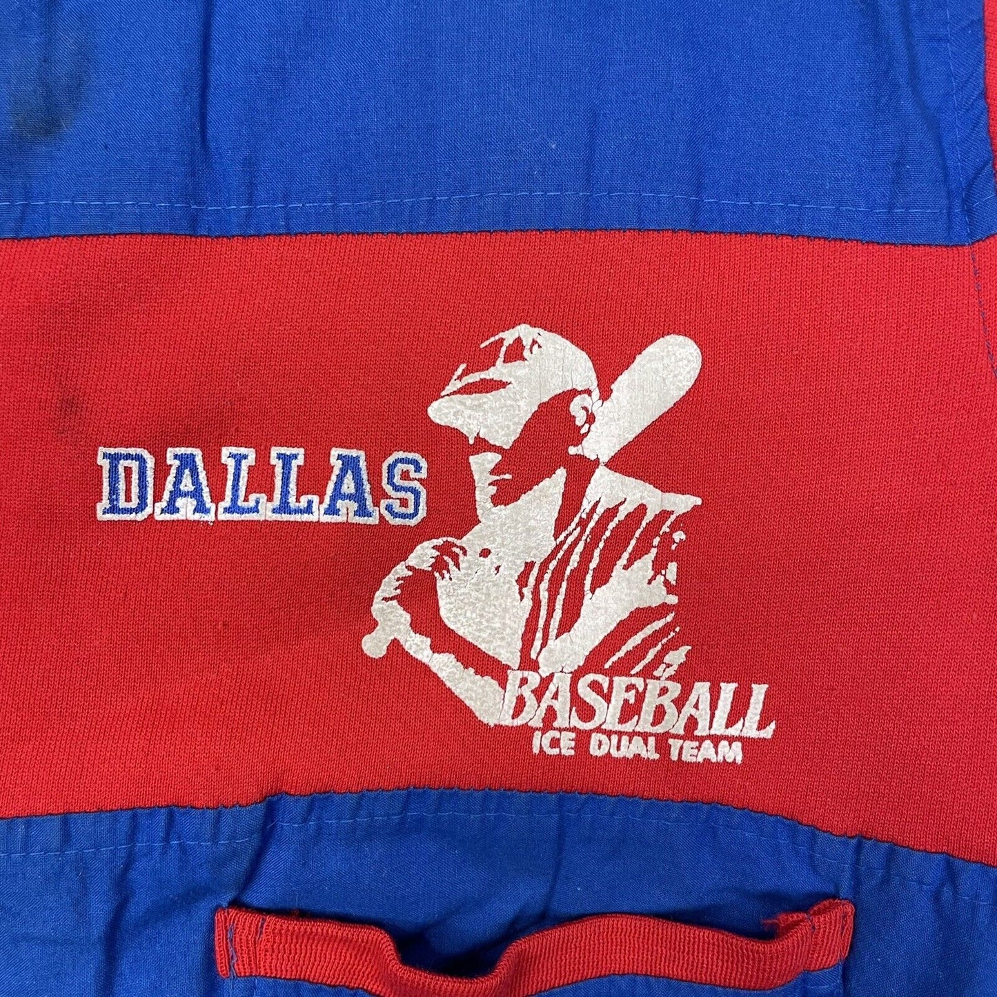 Vintage 70’s Dallas Baseball Sports Jacket Mens Medium Red And Blue