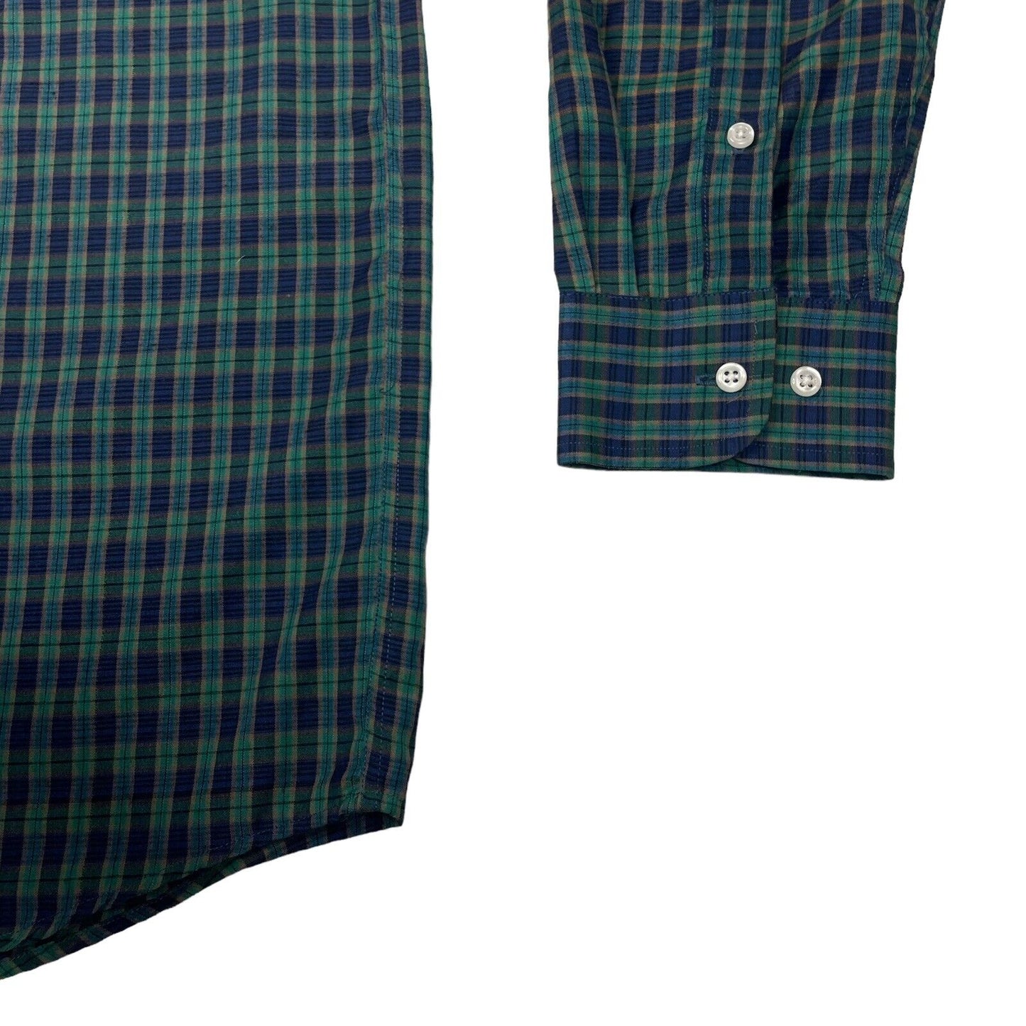 Kenzo Long Sleeve Check Shirt Mens XL Green And Navy